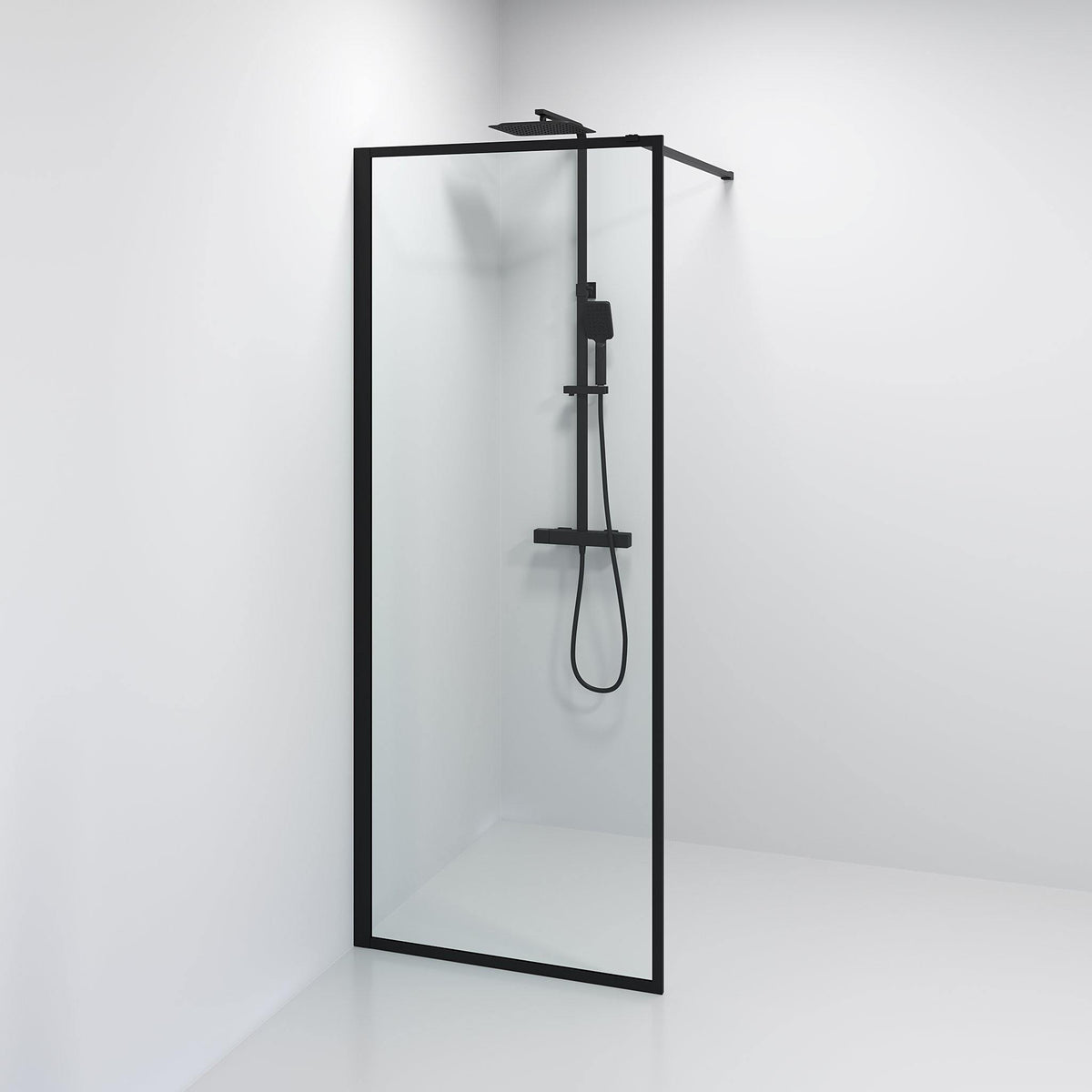 Gotland, Shower Wall, Black Mat - 90 cm - MASTERSTORE - 8595677133448 - Shower Wall - 15 - 090 - 20 - 02 - 00 - 8595677133448