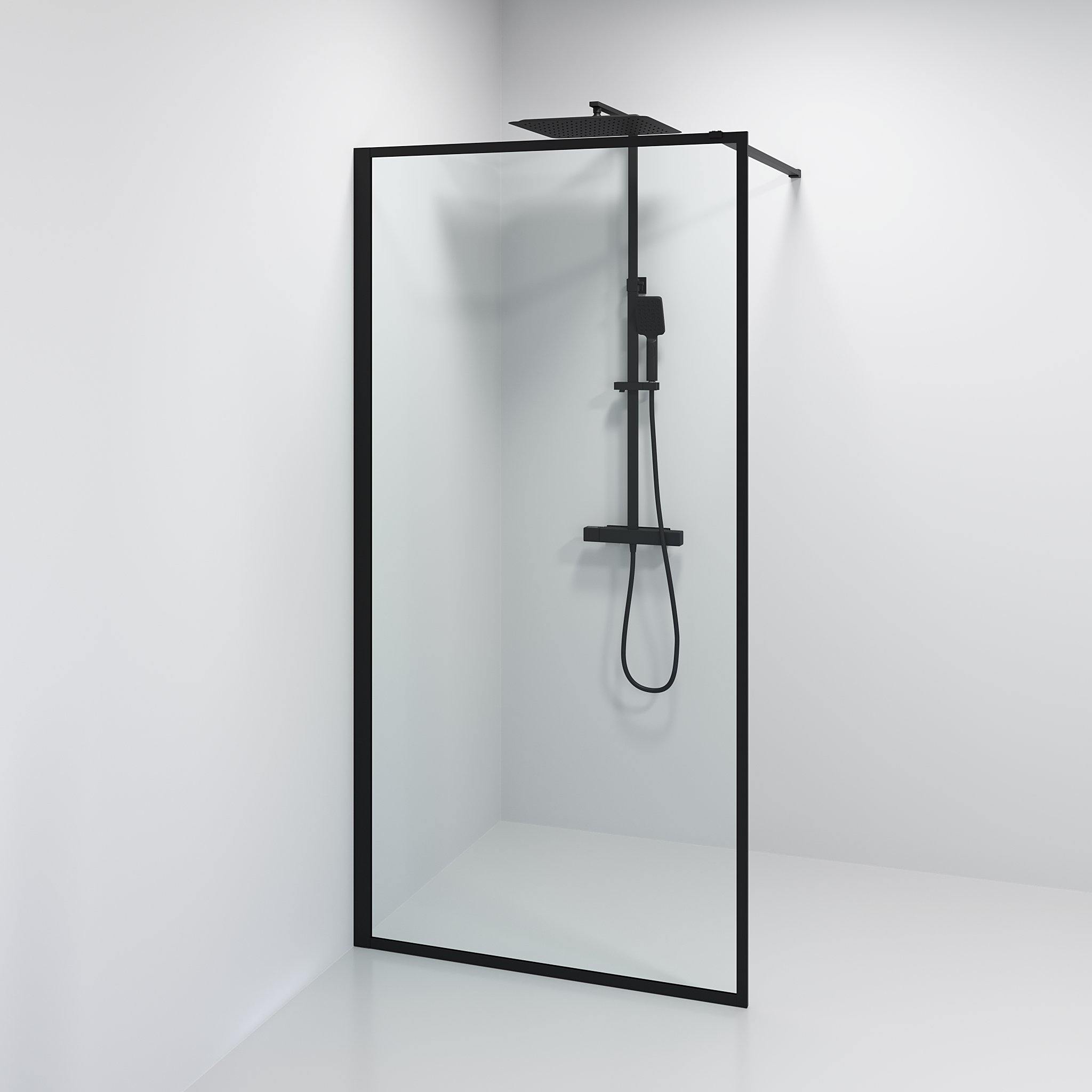 Gotland, Shower Wall, Black Mat - 90 cm - MASTERSTORE - 8595677133448 - Shower Wall - 15 - 090 - 20 - 02 - 00 - 8595677133448