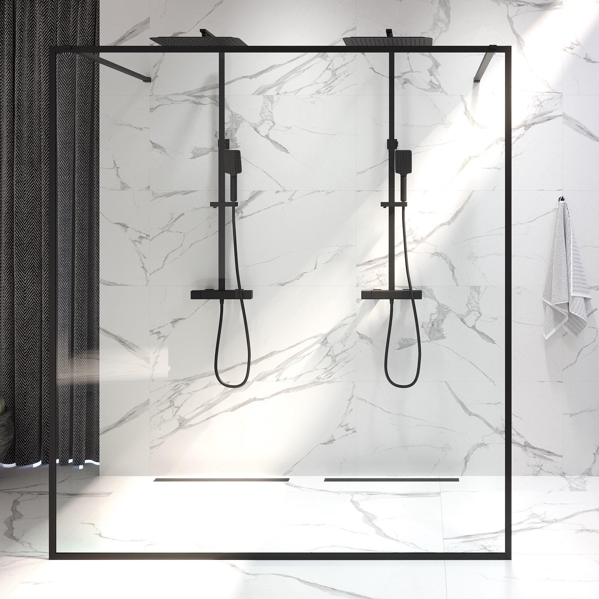 Gotland, Shower Wall, Black Mat - 90 cm - MASTERSTORE - 8595677133448 - Shower Wall - 15 - 090 - 20 - 02 - 00 - 8595677133448
