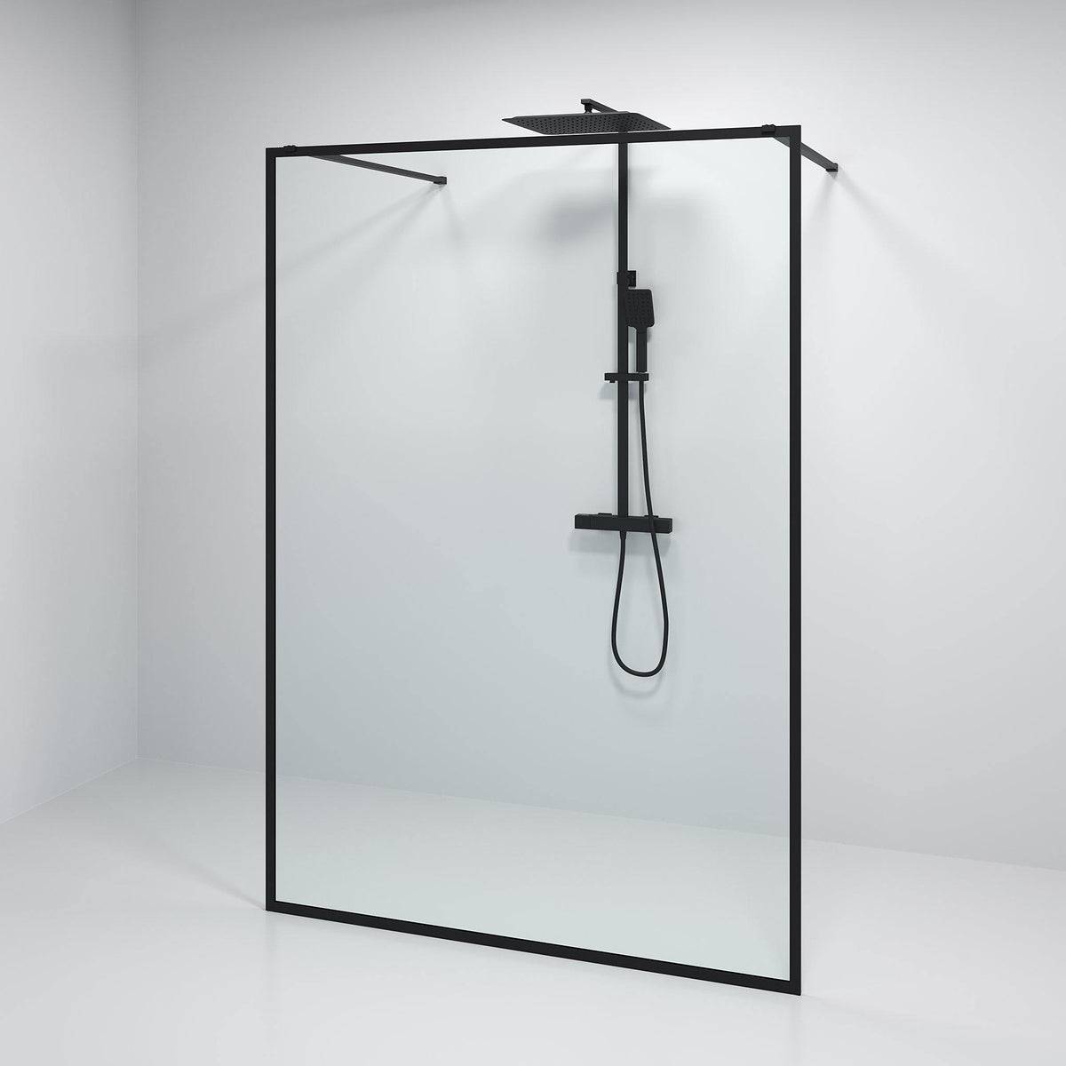 Gotland, Shower Wall, Black Mat - 100 cm - MASTERSTORE - 8595677133455 - Shower Wall - 15 - 100 - 20 - 02 - 00 - 8595677133455