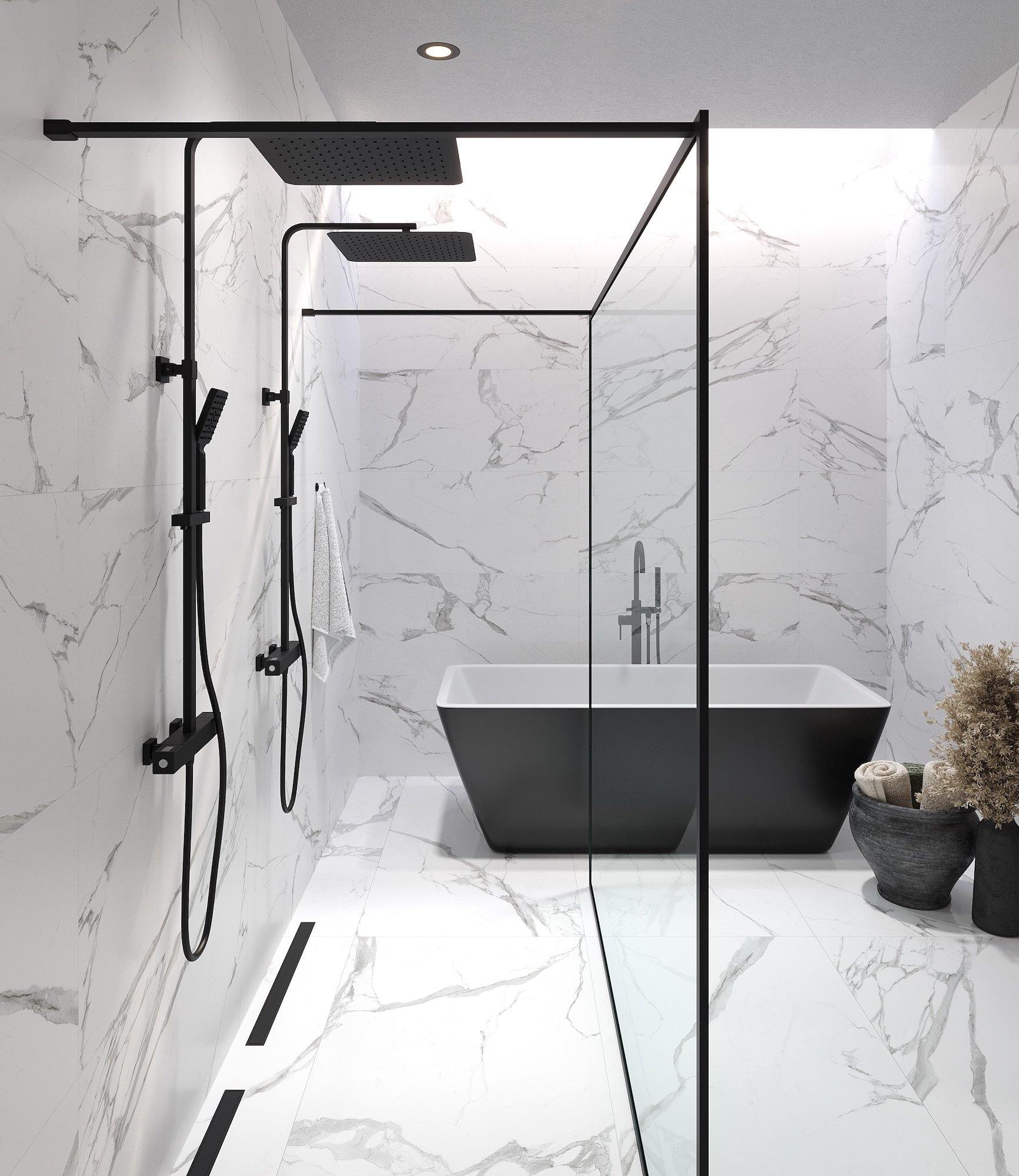 Gotland, Shower Wall, Black Mat - 100 cm - MASTERSTORE - 8595677133455 - Shower Wall - 15 - 100 - 20 - 02 - 00 - 8595677133455