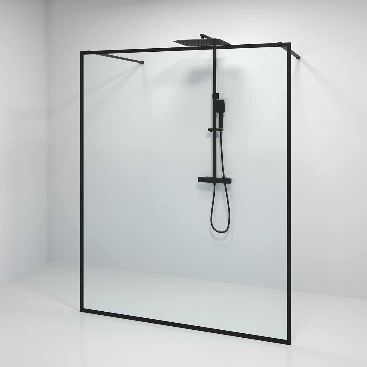 Gotland, Shower Wall, Black Mat - 200 cm - MASTERSTORE - 8595677133509 - Shower Wall - 15 - 200 - 20 - 02 - 00 - 8595677133509
