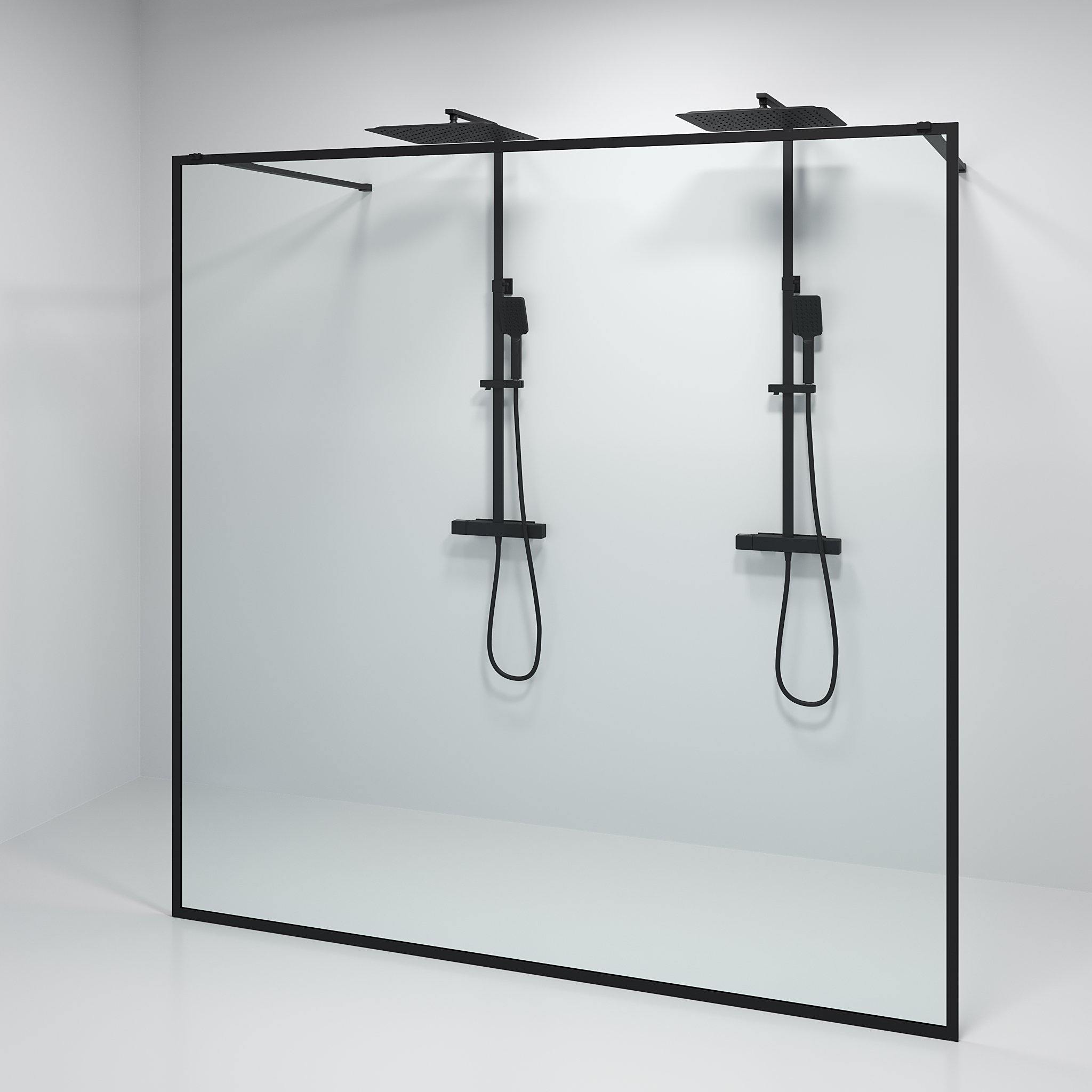 Gotland, Shower Wall, Black Mat - 200 cm - MASTERSTORE - 8595677133509 - Shower Wall - 15 - 200 - 20 - 02 - 00 - 8595677133509