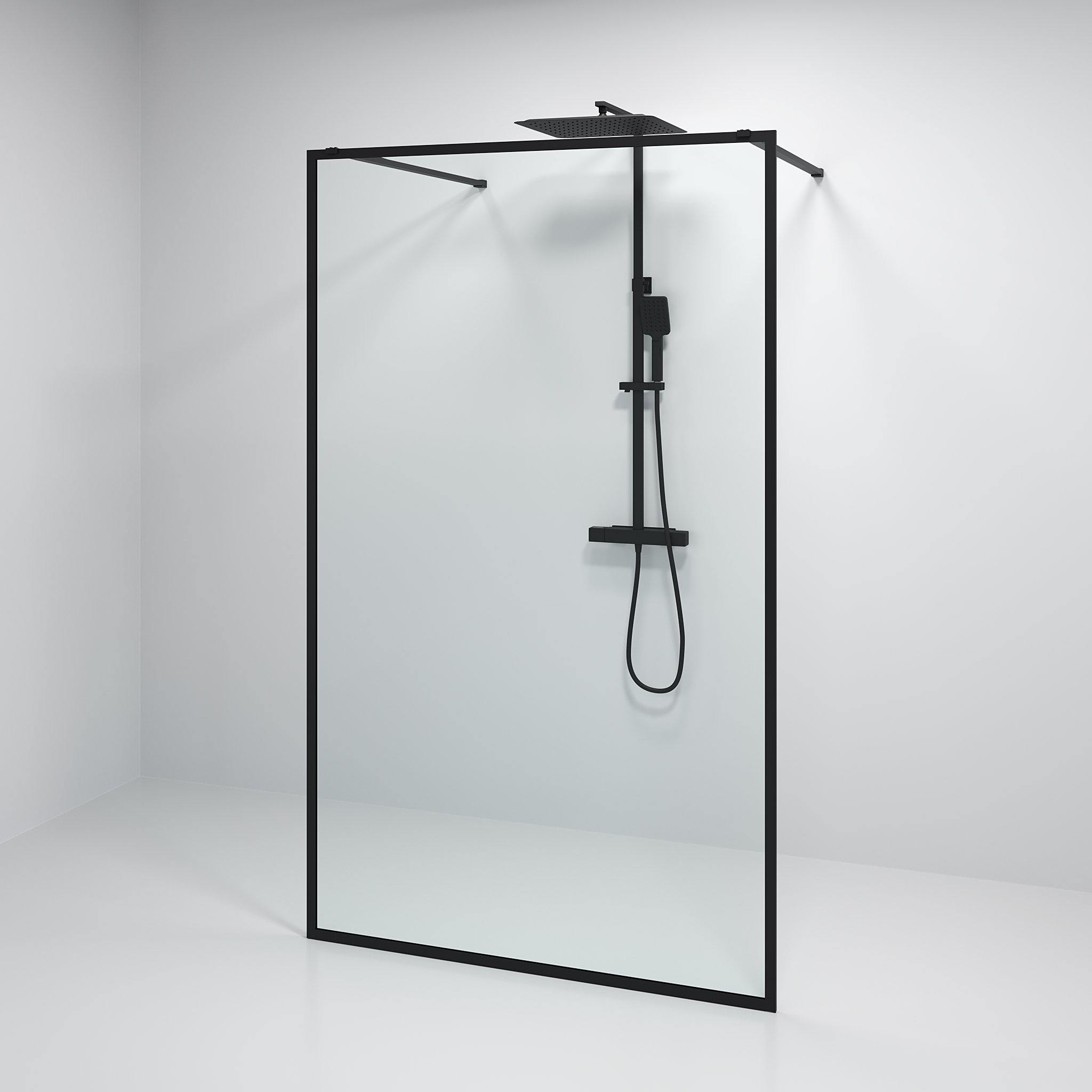 Gotland, Shower Wall, Black Mat - 200 cm - MASTERSTORE - 8595677133509 - Shower Wall - 15 - 200 - 20 - 02 - 00 - 8595677133509