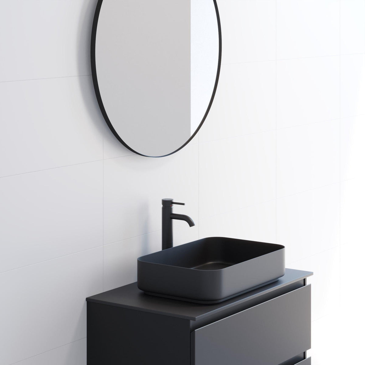 Borgsted, Mirror, Black Mat - 100 cm - MASTERSTORE - 8595677134070 - Mirror - 01 - 100 - 09 - 02 - 00 - 8595677134070
