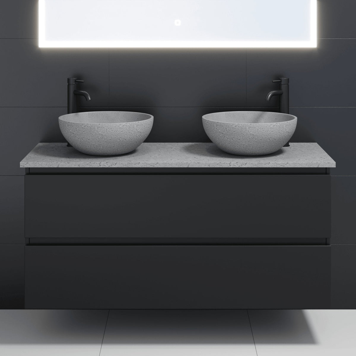 Bänkskiva för badrumsmöbel - 81,4x46,3x2 cm - betong - ytbehandlad - Concrete