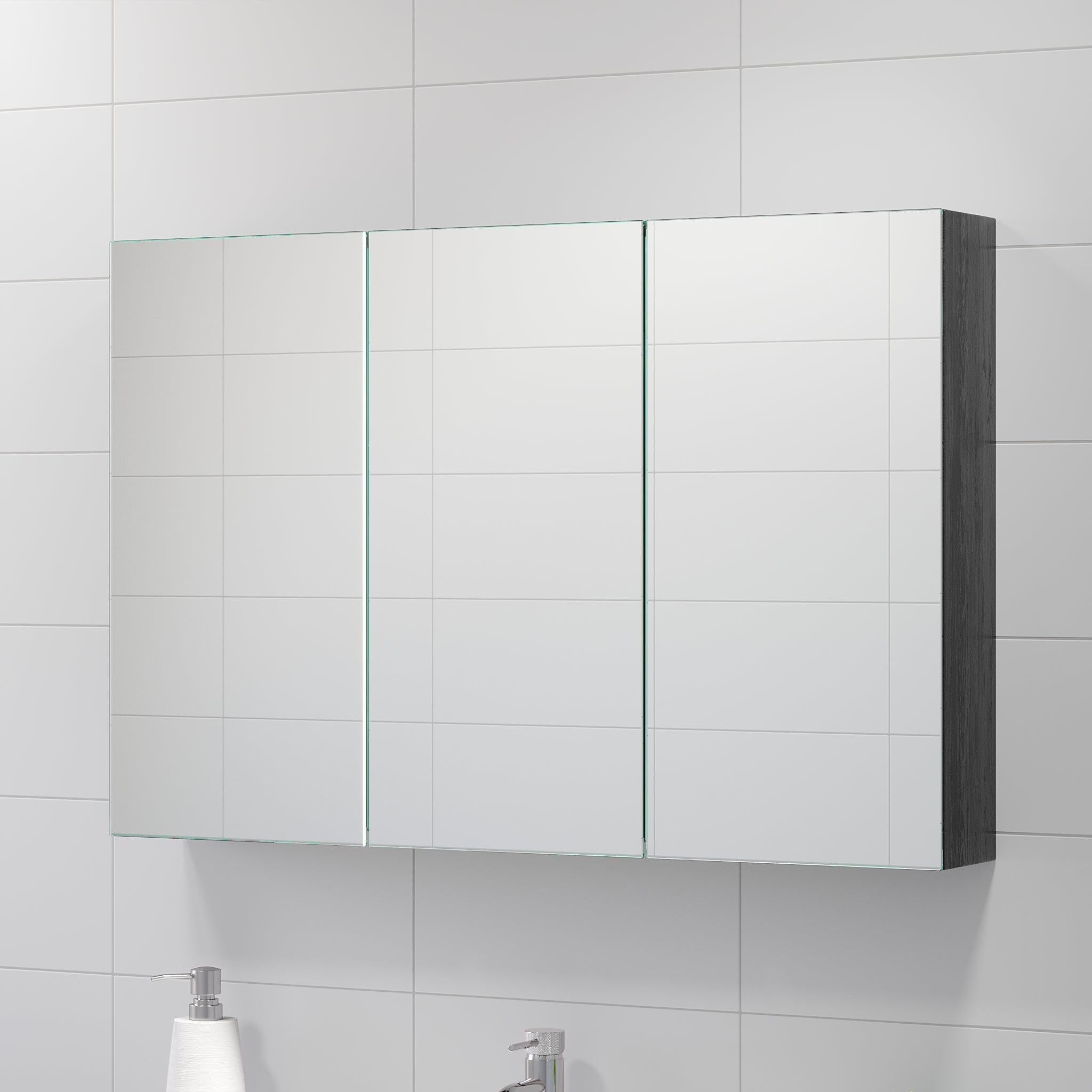 Morgedal, Mirror Cabinet, Black Wood - 90 cm - MASTERSTORE - 8595677134957 - Mirror Cabinet - 02 - 090 - 53 - 22 - 00 - 8595677134957