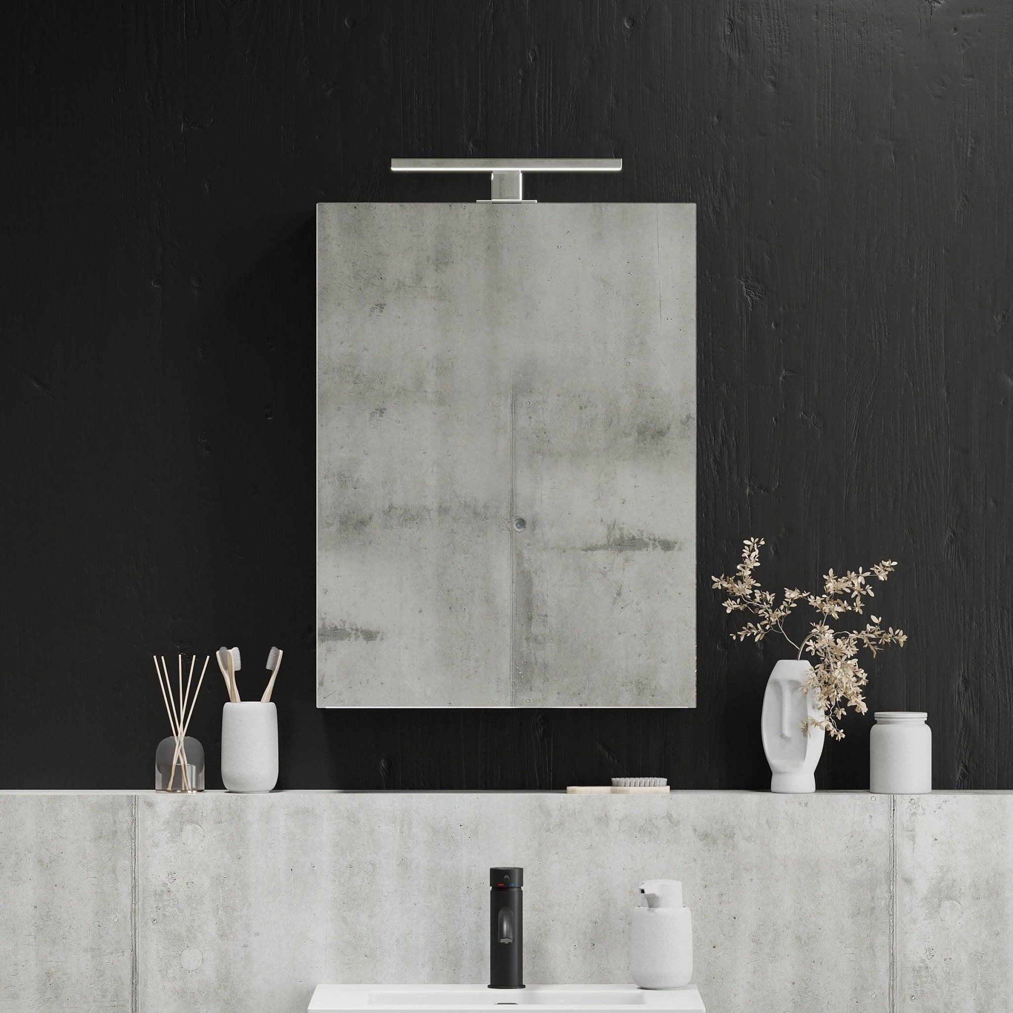 Mirror cabinet 90x65x14 cm - with glass shelves - Black wood structure - Morgendal - MASTERSTORE - 8595677134957 - Mirror Cabinets - 02-090-53-22-00 - 8595677134957