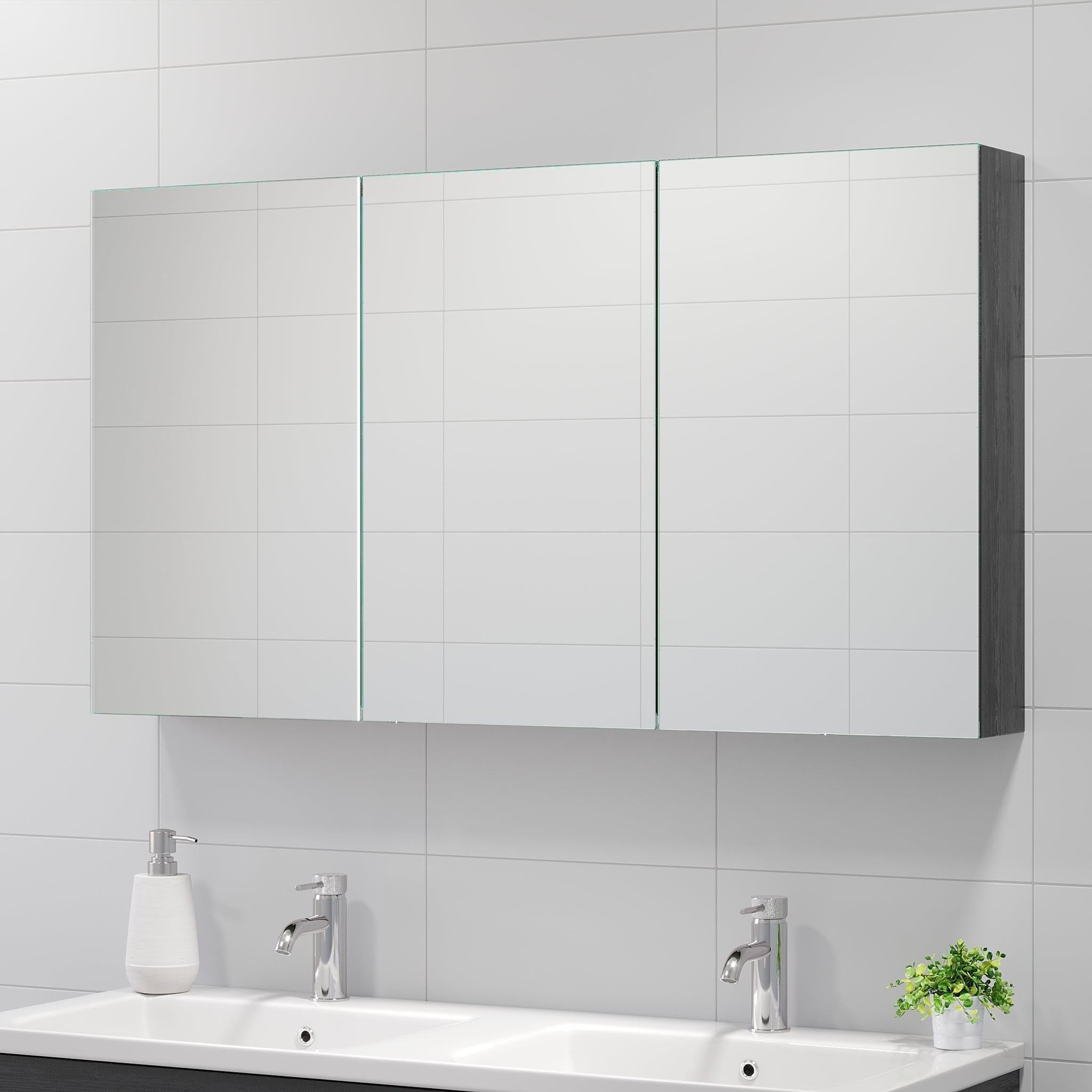 Morgedal, Mirror Cabinet, Black Wood - 90 cm - MASTERSTORE - 8595677134957 - Mirror Cabinet - 02 - 090 - 53 - 22 - 00 - 8595677134957