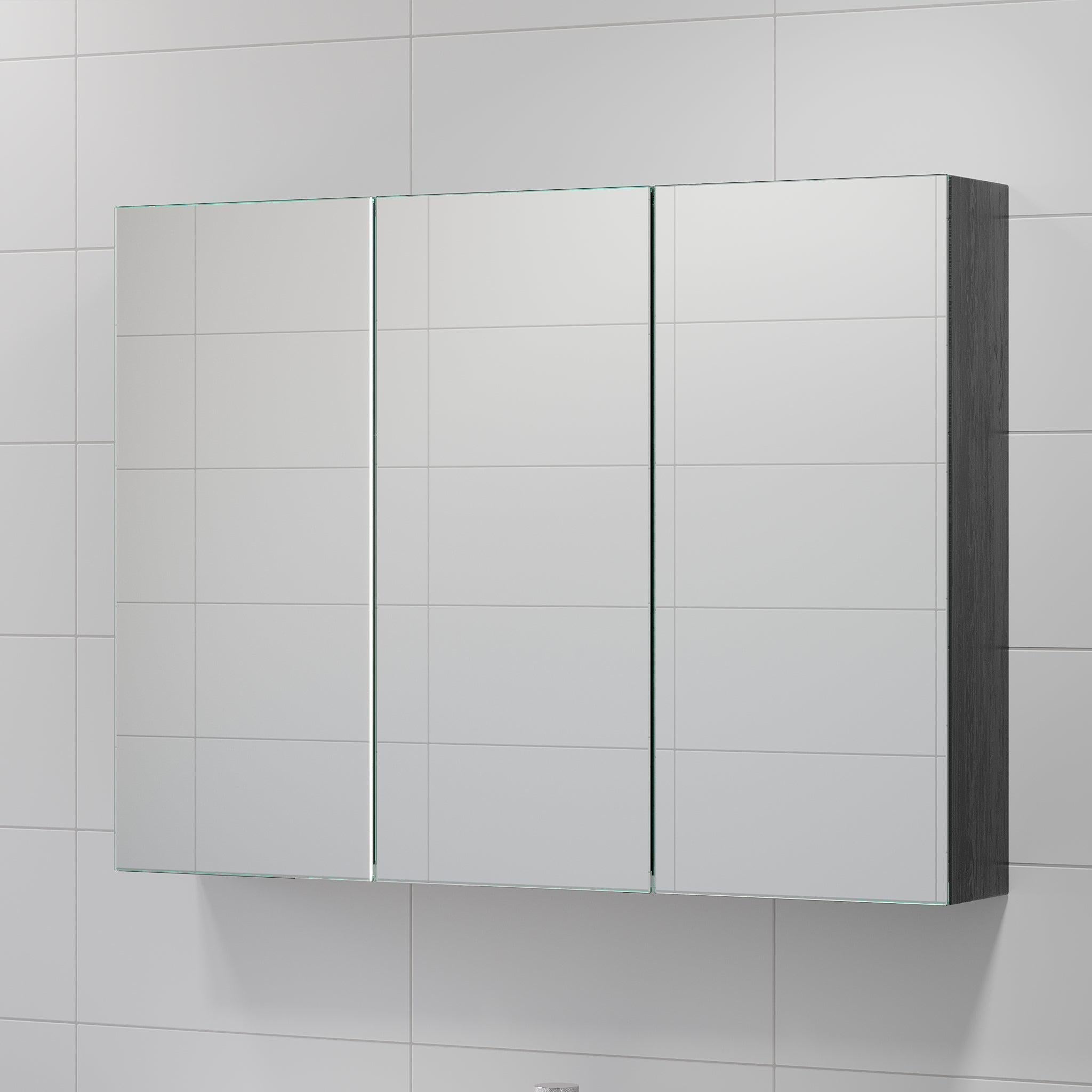 Morgedal, Mirror Cabinet, Black Wood - 90 cm - MASTERSTORE - 8595677134957 - Mirror Cabinet - 02 - 090 - 53 - 22 - 00 - 8595677134957