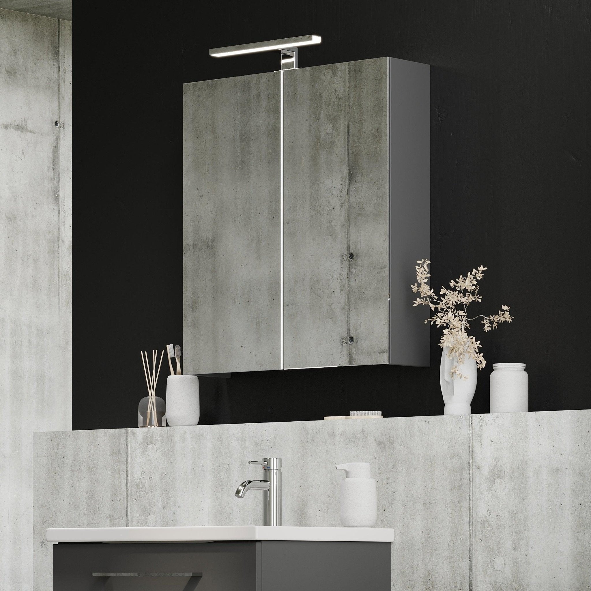 Morgedal, Mirror Cabinet, Grey Anthracite - 100 cm - MASTERSTORE - 8595677134971 - Mirror Cabinet - 02 - 100 - 53 - 43 - 00 - 8595677134971