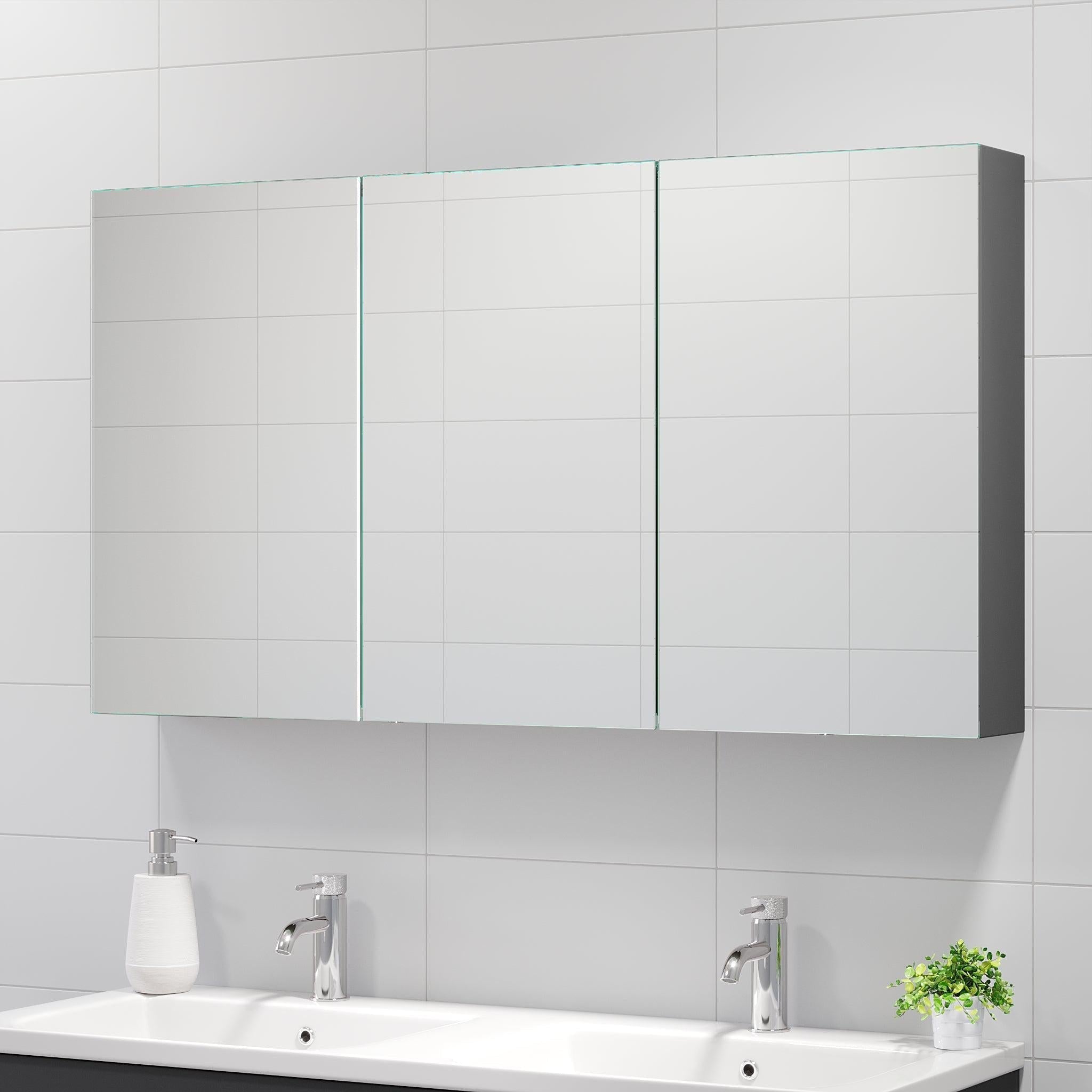 Morgedal, Mirror Cabinet, Grey Anthracite - 120 cm - MASTERSTORE - 8595677135015 - Mirror Cabinet - 02 - 120 - 53 - 43 - 00 - 8595677135015