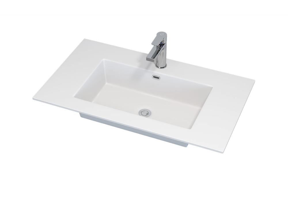 Tvättställ till badrumsmöbel - 80x46x1,5 cm - solid surface - matt vit - Haraldslund - Tvättställ - Haraldslund, Wash Basin, White Mat - 80 cm - MASTERSTORE - 8595677135657 - Wash Basin - 06 - 080 - 81 - 01 - 00 - 8595677135657 -