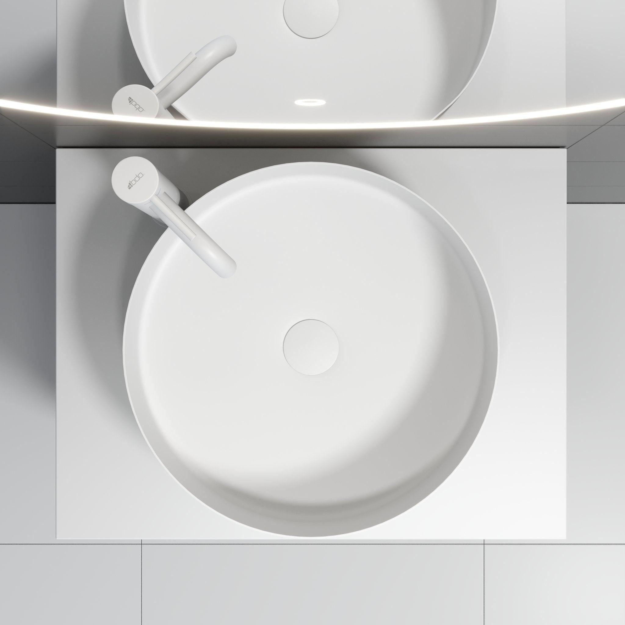 Ljørdal, Wash Basin, White Mat - 40 cm - MASTERSTORE - 8595677136135 - Wash Basin - 06 - 040 - 16 - 01 - 00 - 8595677136135