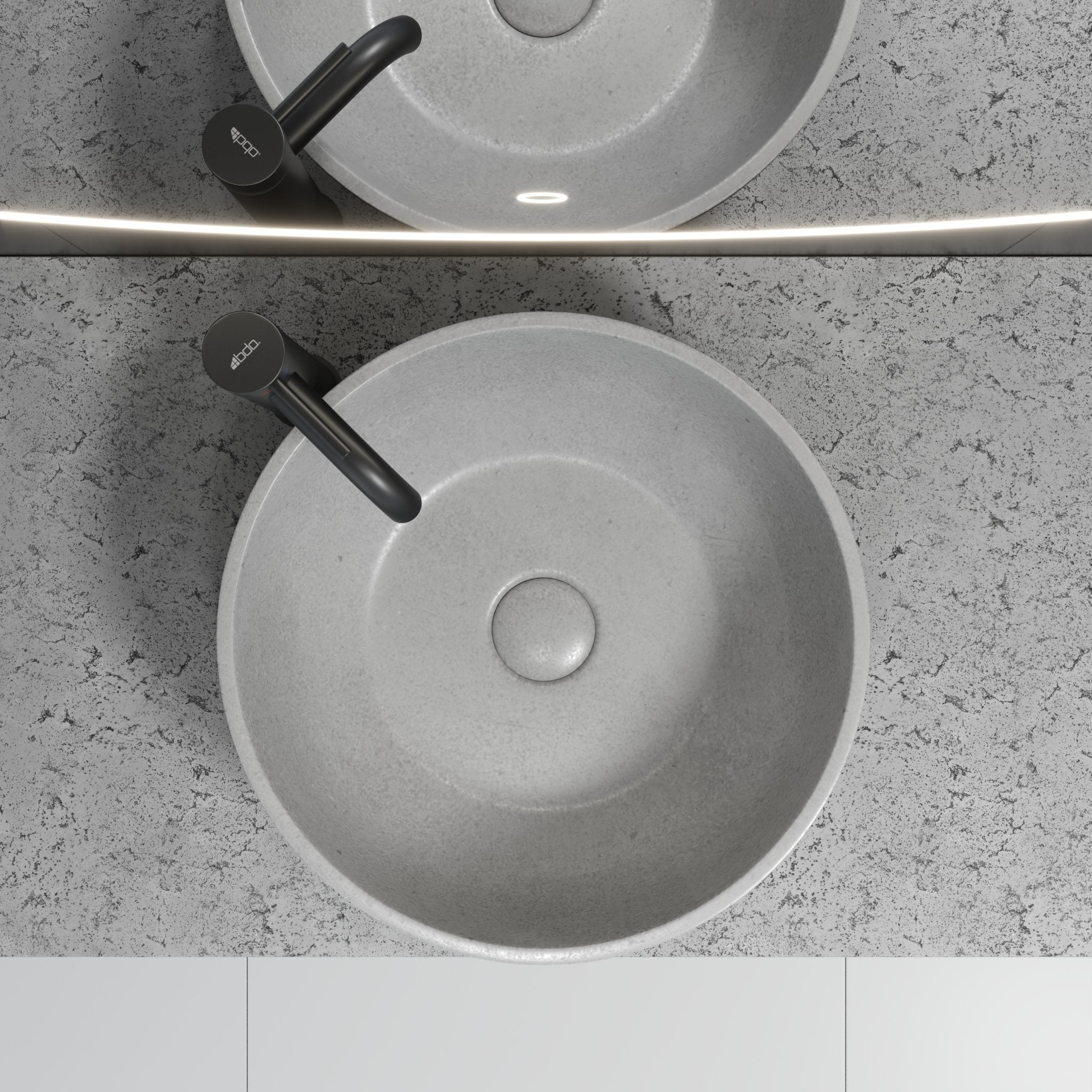 Bergen, Wash Basin, Grey Concrete - 39 cm - MASTERSTORE - 8595677136166 - Wash Basin - 06 - 039 - 19 - 23 - 00 - 8595677136166
