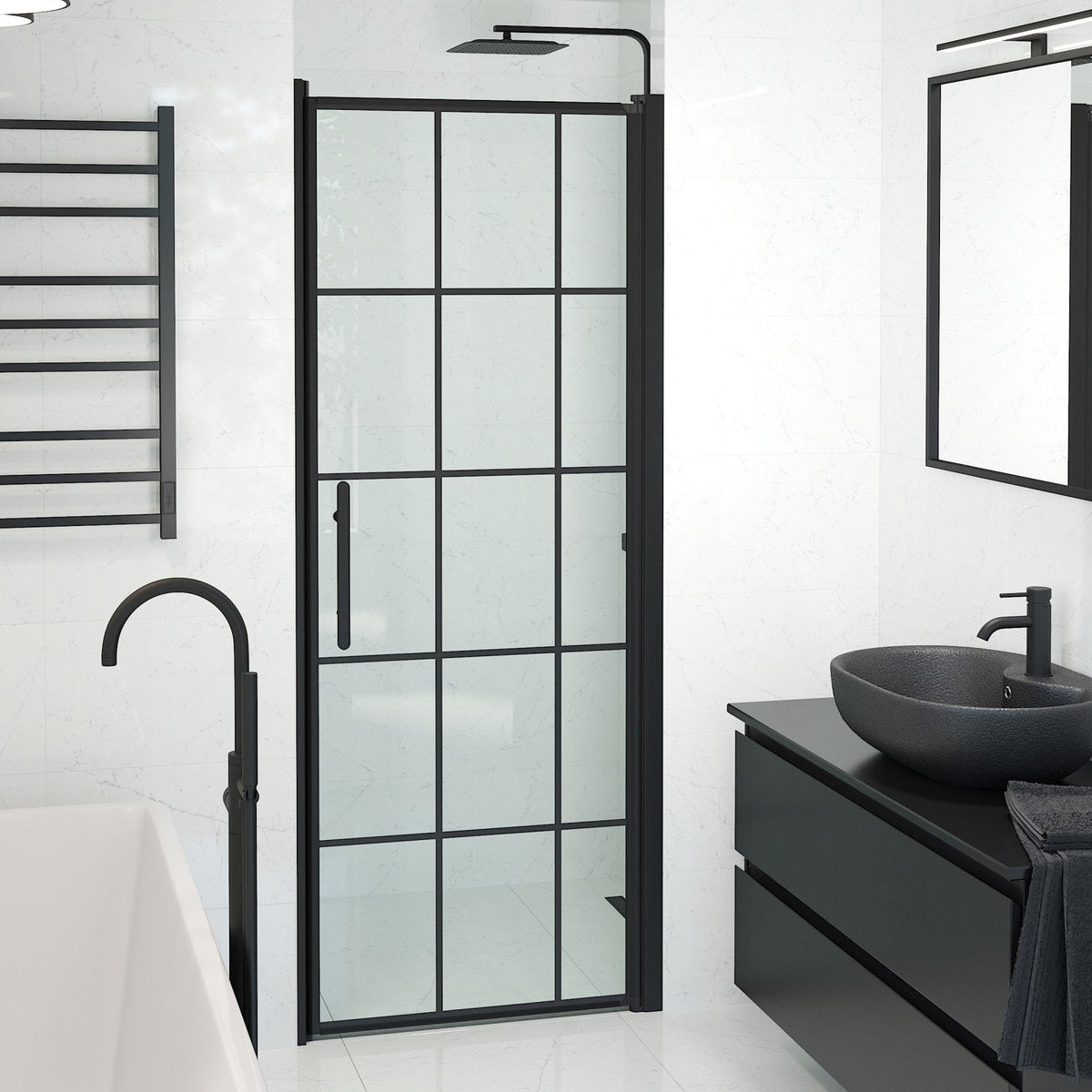 Niche - Frames, Shower Enclosure Set - Code, Frame/Black - 80 cm - MASTERSTORE - 8595677138948 - Shower Enclosure Set - Code - 38 - 080 - 00 - 59 - 00 - 8595677138948
