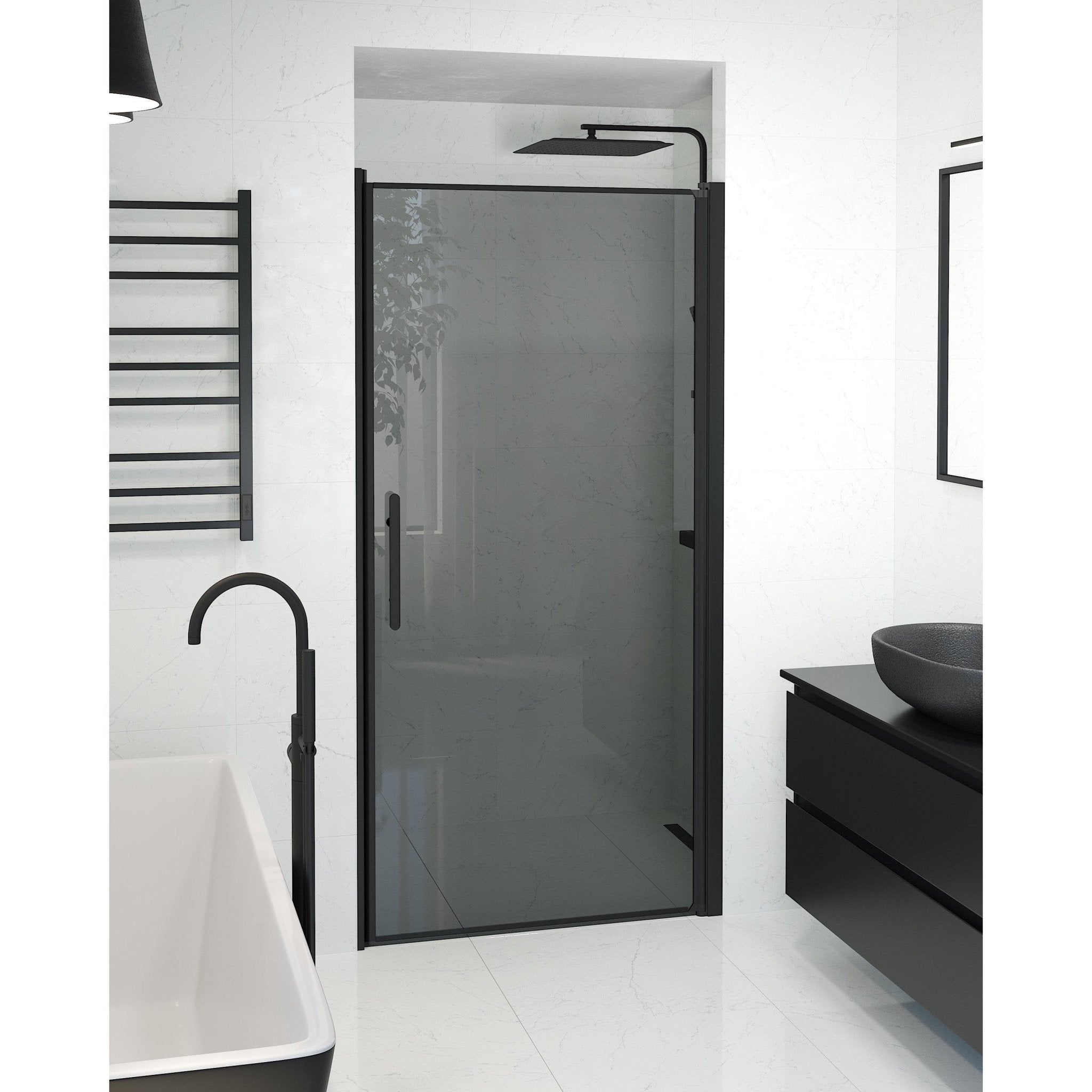 Niche - Smoked, Shower Enclosure Set - Code, Smoked/Black - 70 cm - MASTERSTORE - 8595677139068 - Shower Enclosure Set - Code - 38 - 070 - 00 - 56 - 00 - 8595677139068