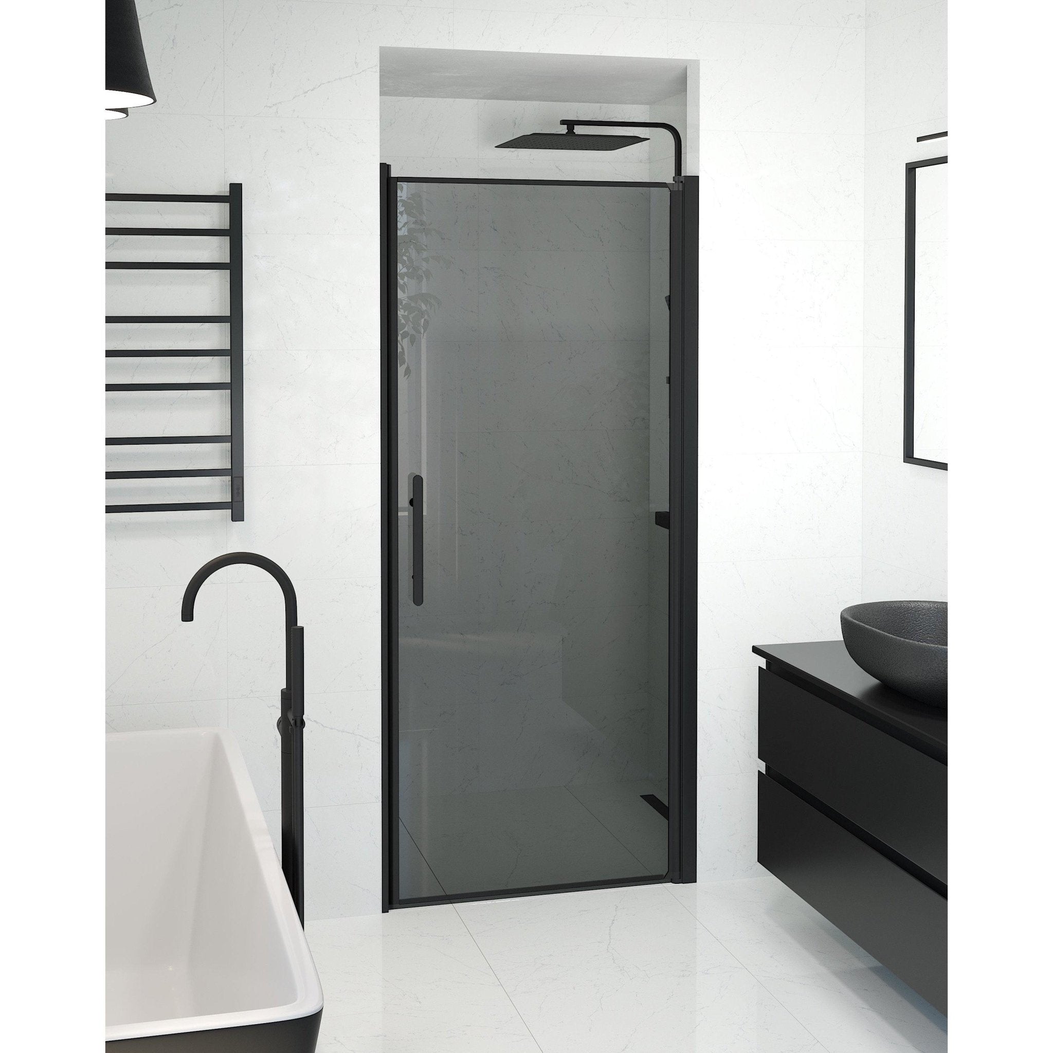 Niche - Smoked, Shower Enclosure Set - Code, Smoked/Black - 70 cm - MASTERSTORE - 8595677139068 - Shower Enclosure Set - Code - 38 - 070 - 00 - 56 - 00 - 8595677139068
