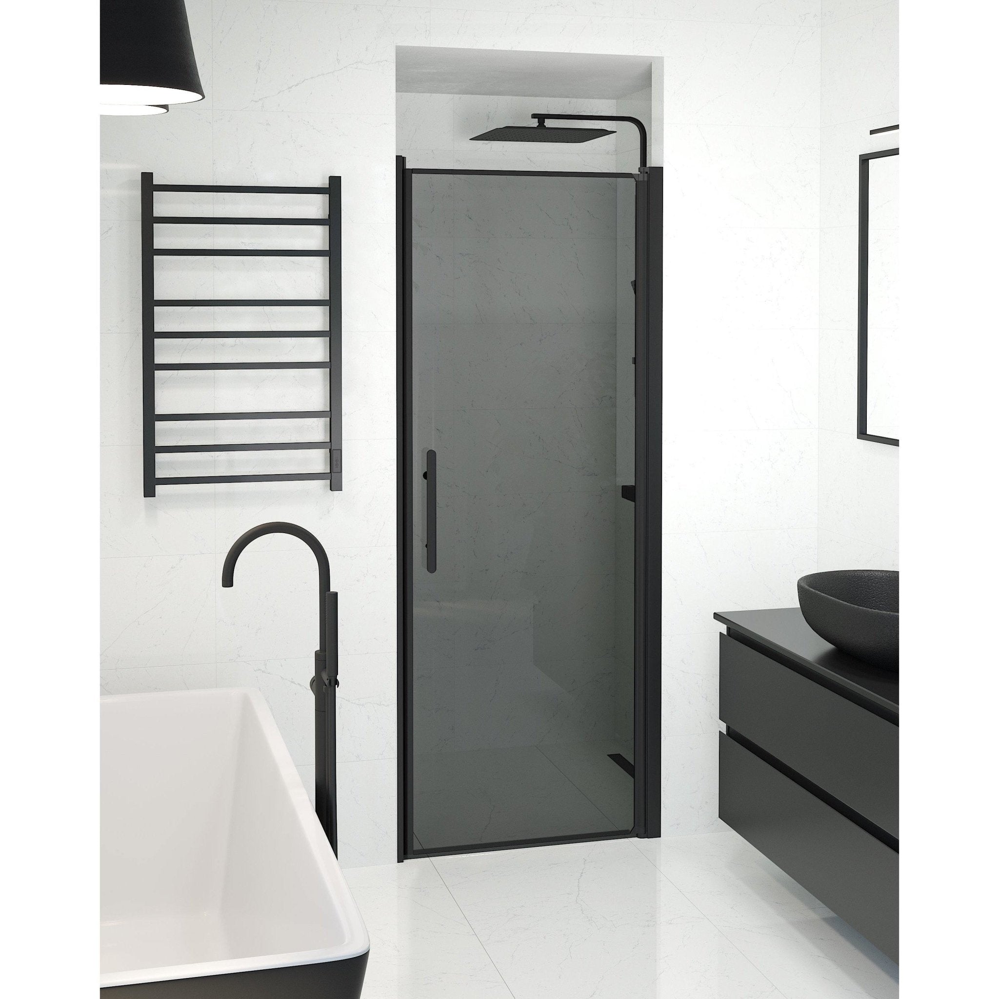 Niche - Smoked, Shower Enclosure Set - Code, Smoked/Black - 70 cm - MASTERSTORE - 8595677139068 - Shower Enclosure Set - Code - 38 - 070 - 00 - 56 - 00 - 8595677139068