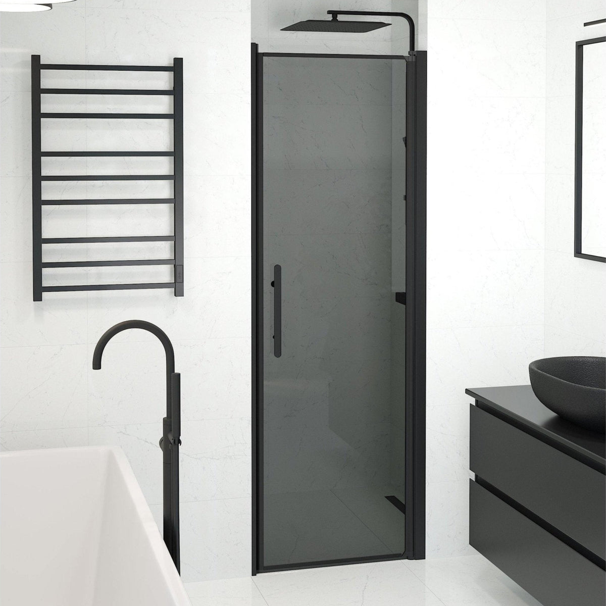 Niche - Smoked, Shower Enclosure Set - Code, Smoked/Black - 70 cm - MASTERSTORE - 8595677139068 - Shower Enclosure Set - Code - 38 - 070 - 00 - 56 - 00 - 8595677139068