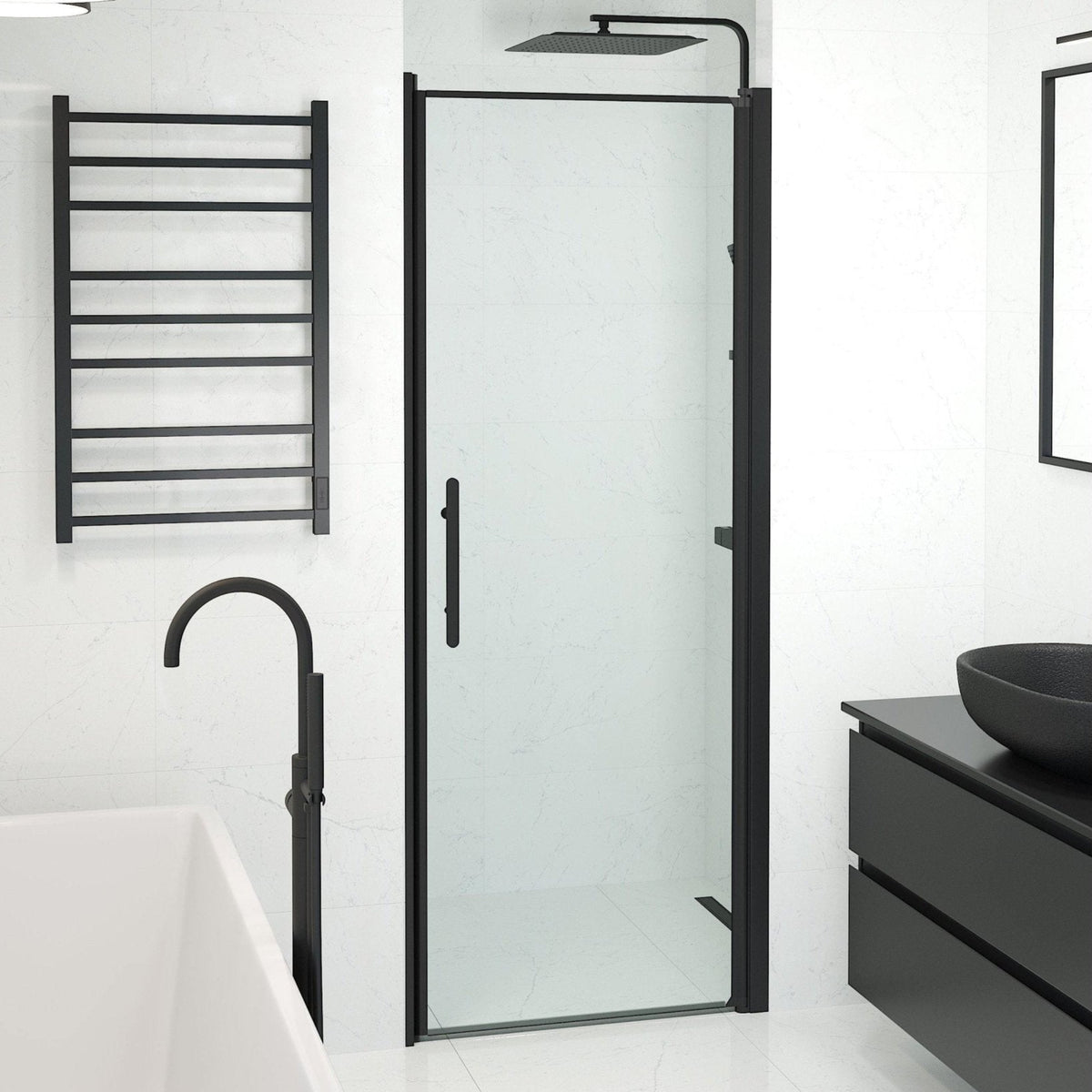 Niche - Clear, Shower Enclosure Set - Code, Clear/Black - 80 cm - MASTERSTORE - 8595677139099 - Shower Enclosure Set - Code - 38 - 080 - 00 - 50 - 00 - 8595677139099