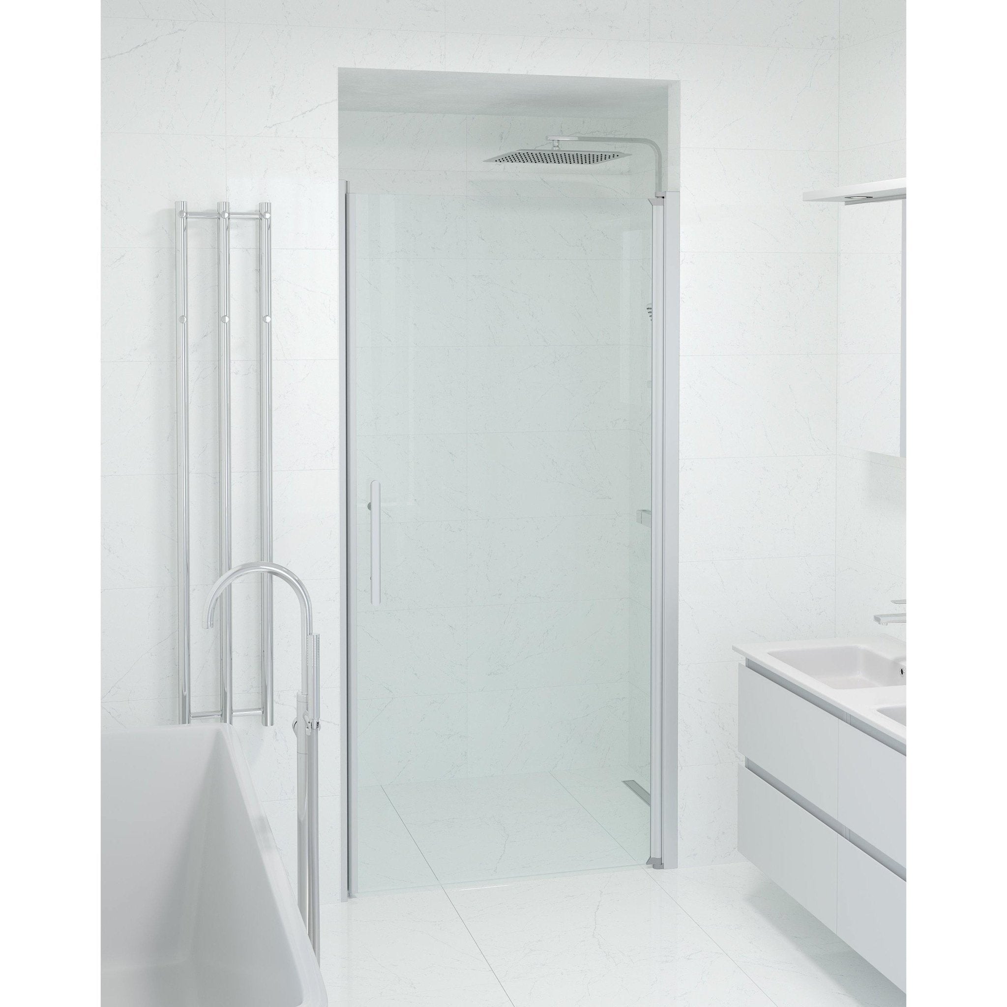 Niche - Clear, Shower Enclosure Set - Code, Clear/Satin - 80 cm - MASTERSTORE - 8595677139112 - Shower Enclosure Set - Code - 38 - 080 - 02 - 50 - 00 - 8595677139112