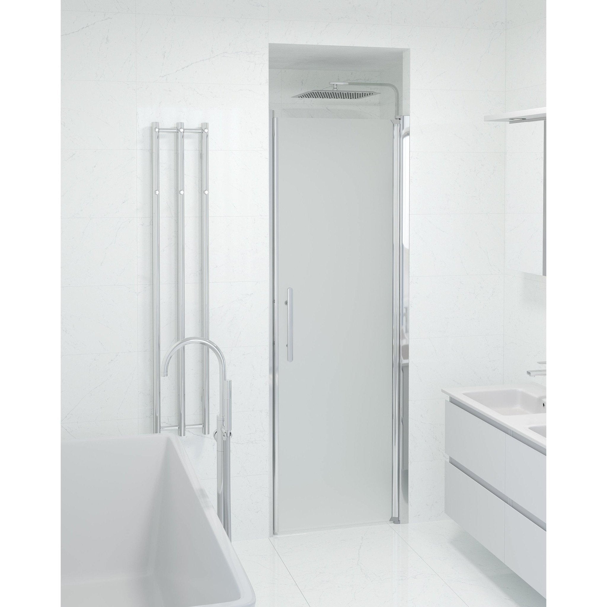 Niche - Frosted, Shower Enclosure Set - Code, Matt/Chrome - 80 cm - MASTERSTORE - 8595677139167 - Shower Enclosure Set - Code - 38 - 080 - 01 - 55 - 00 - 8595677139167