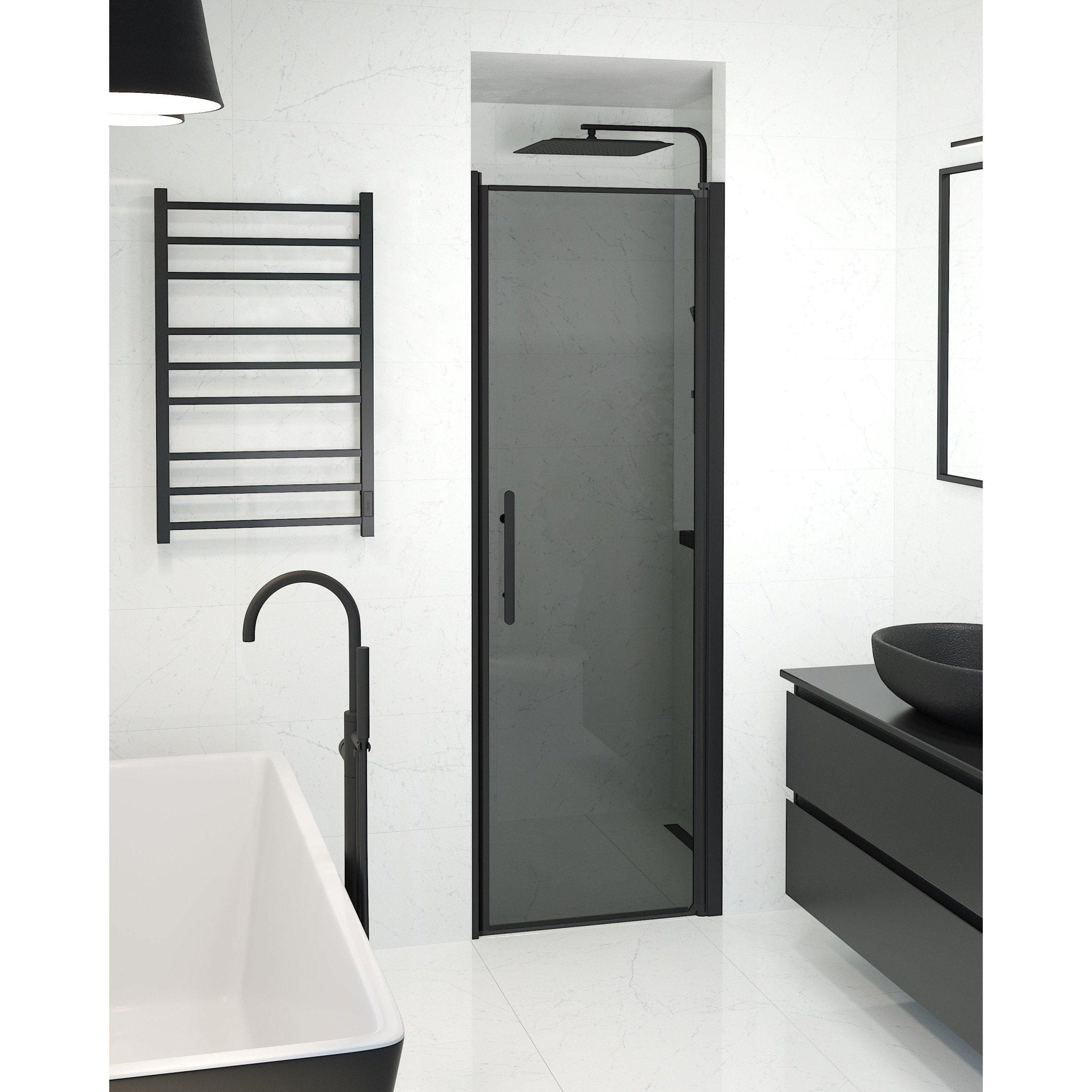 Niche - Smoked, Shower Enclosure Set - Code, Smoked/Black - 80 cm - MASTERSTORE - 8595677139181 - Shower Enclosure Set - Code - 38 - 080 - 00 - 56 - 00 - 8595677139181