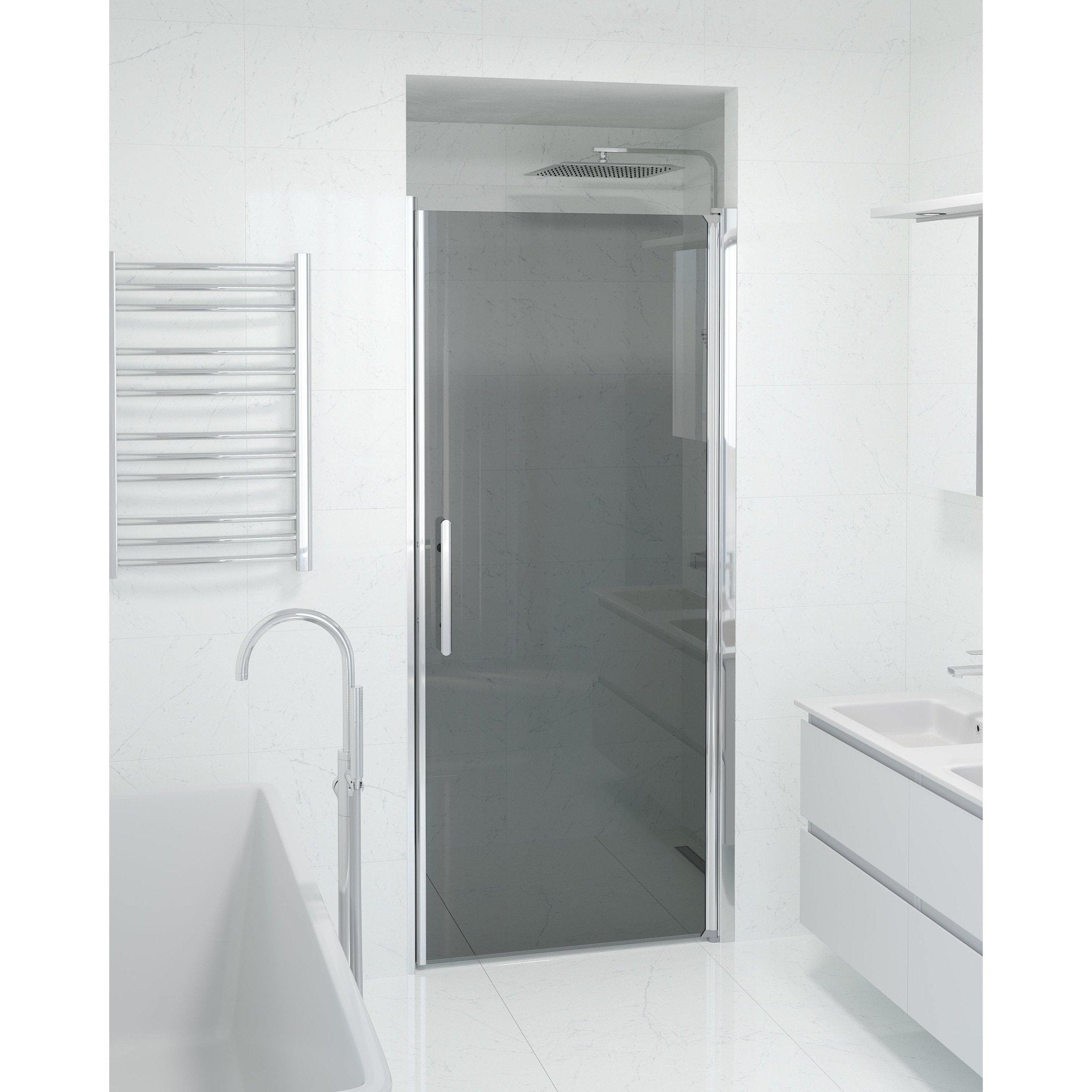 Niche - Smoked, Shower Enclosure Set - Code, Smoked/Chrome - 80 cm - MASTERSTORE - 8595677139198 - Shower Enclosure Set - Code - 38 - 080 - 01 - 56 - 00 - 8595677139198