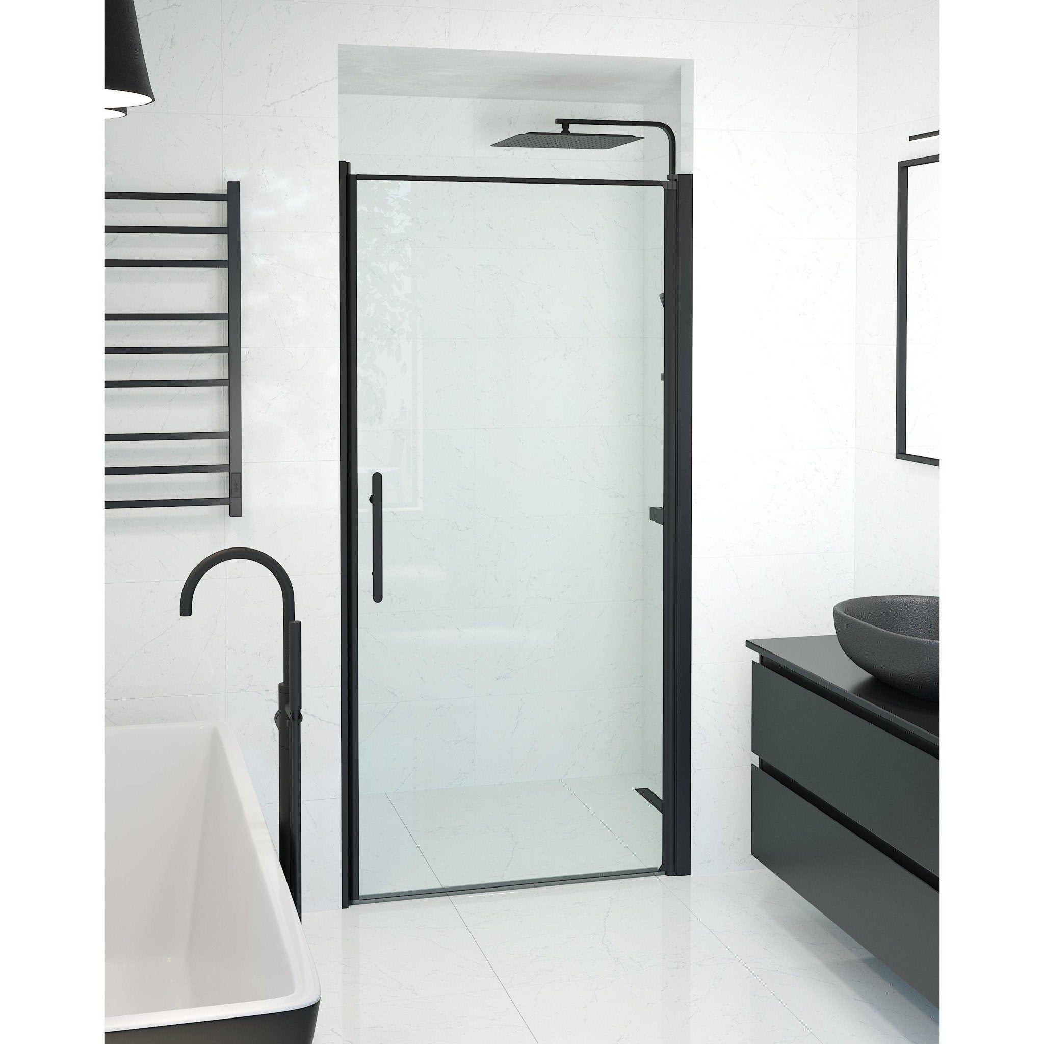 Niche - Clear, Shower Enclosure Set - Code, Clear/Black - 90 cm - MASTERSTORE - 8595677139211 - Shower Enclosure Set - Code - 38 - 090 - 00 - 50 - 00 - 8595677139211