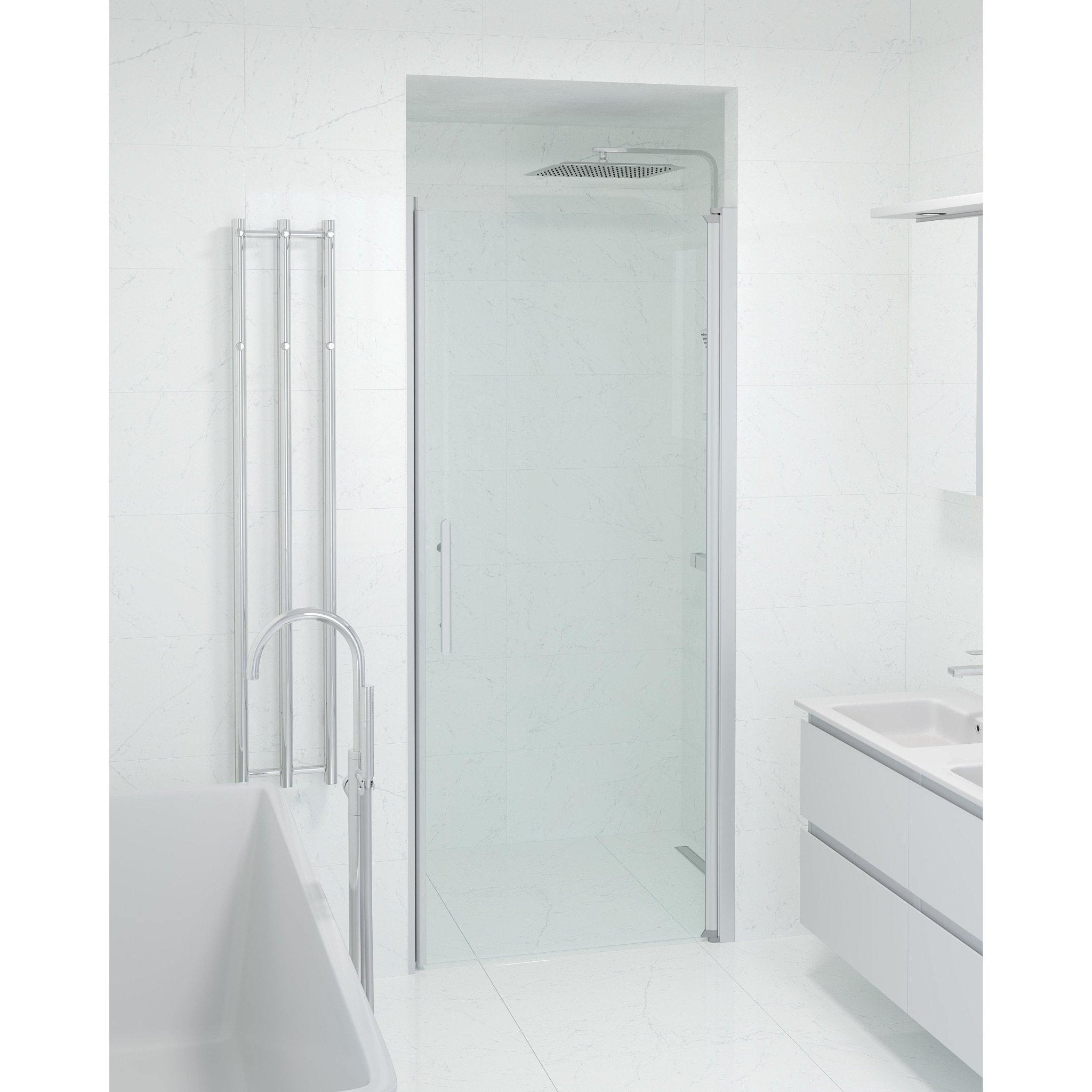 Niche - Clear, Shower Enclosure Set - Code, Clear/Satin - 90 cm - MASTERSTORE - 8595677139235 - Shower Enclosure Set - Code - 38 - 090 - 02 - 50 - 00 - 8595677139235