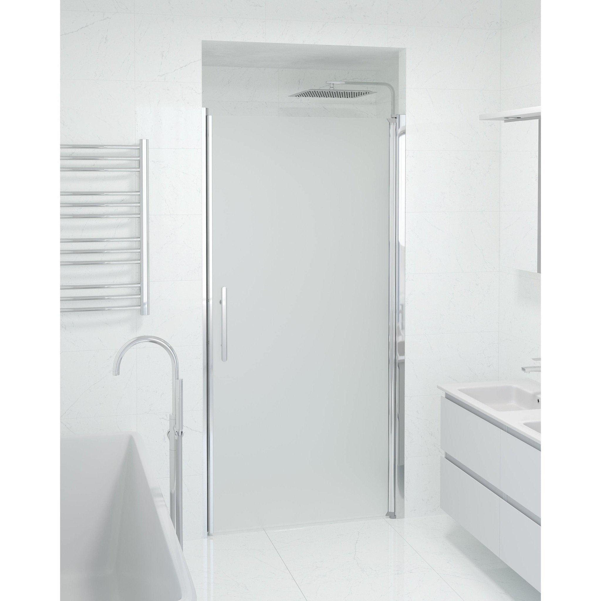 Niche - Frosted, Shower Enclosure Set - Code, Matt/Chrome - 90 cm - MASTERSTORE - 8595677139280 - Shower Enclosure Set - Code - 38 - 090 - 01 - 55 - 00 - 8595677139280