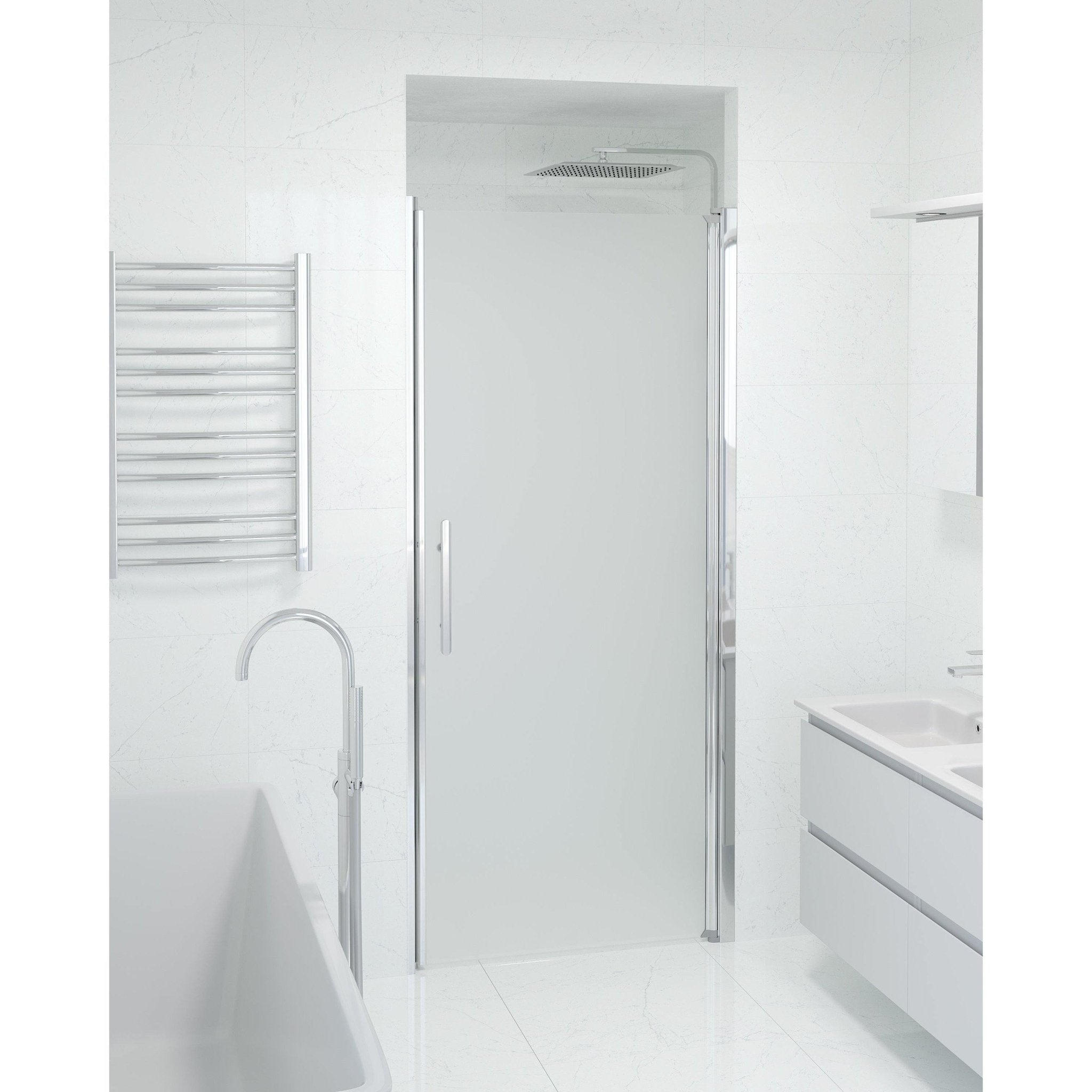 Niche - Frosted, Shower Enclosure Set - Code, Matt/Chrome - 90 cm - MASTERSTORE - 8595677139280 - Shower Enclosure Set - Code - 38 - 090 - 01 - 55 - 00 - 8595677139280