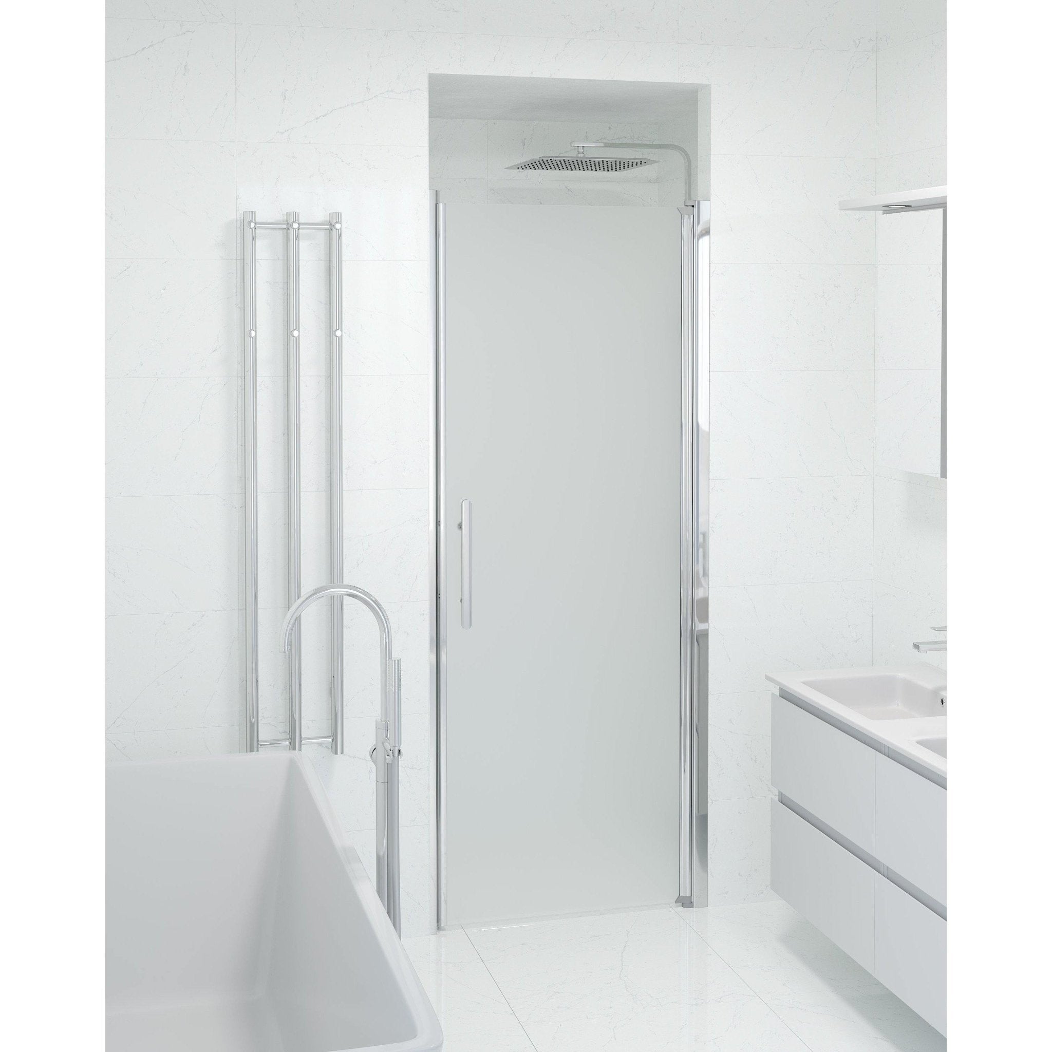 Niche - Frosted, Shower Enclosure Set - Code, Matt/Chrome - 90 cm - MASTERSTORE - 8595677139280 - Shower Enclosure Set - Code - 38 - 090 - 01 - 55 - 00 - 8595677139280
