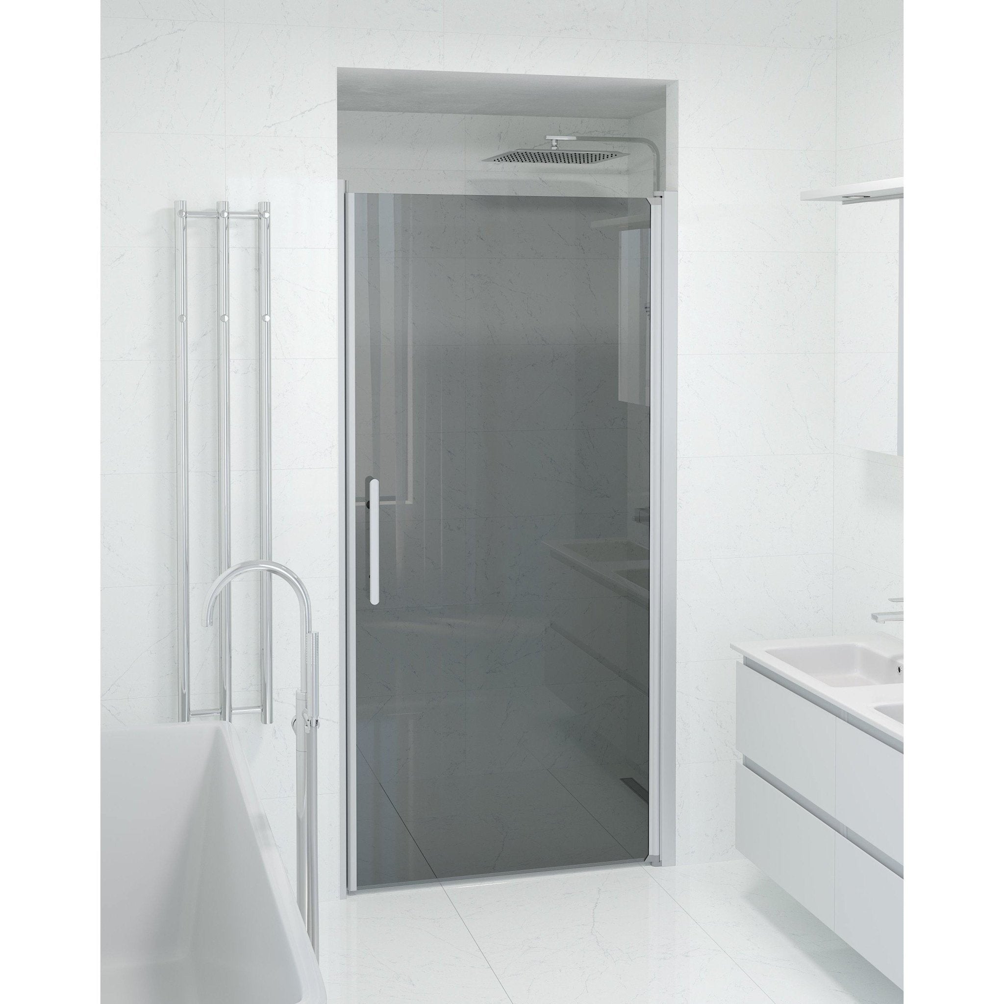 Niche - Smoked, Shower Enclosure Set - Code, Smoked/Satin - 90 cm - MASTERSTORE - 8595677139327 - Shower Enclosure Set - Code - 38 - 090 - 02 - 56 - 00 - 8595677139327