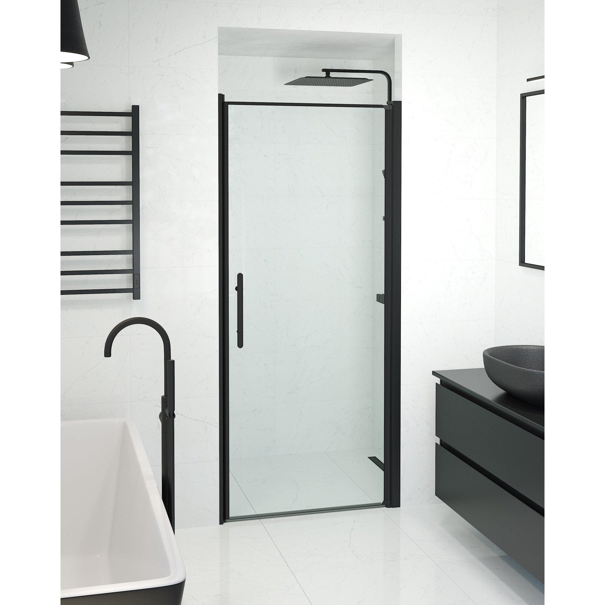 Niche - Clear, Shower Enclosure Set - Code, Clear/Black - 100 cm - MASTERSTORE - 8595677139334 - Shower Enclosure Set - Code - 38 - 100 - 00 - 50 - 00 - 8595677139334