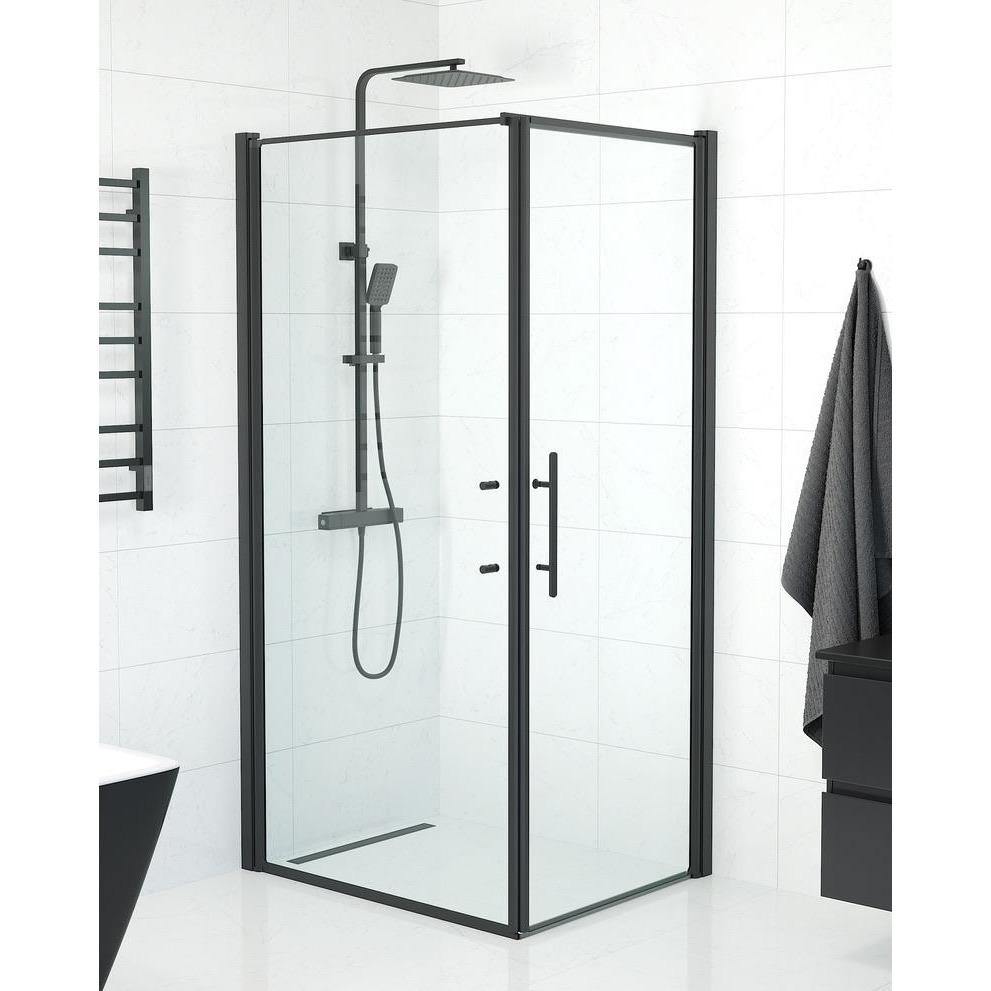Wall + Door - Clear, Shower Enclosure Set - Code, Clear/Black - 100 cm - MASTERSTORE - 8595677139938 - Shower Enclosure Set - Code - 40 - 108 - 00 - 50 - 00 - 8595677139938