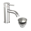 Rund tvättställsblandare 15,7 cm – med bottenventil (set) – Krom – Dragør