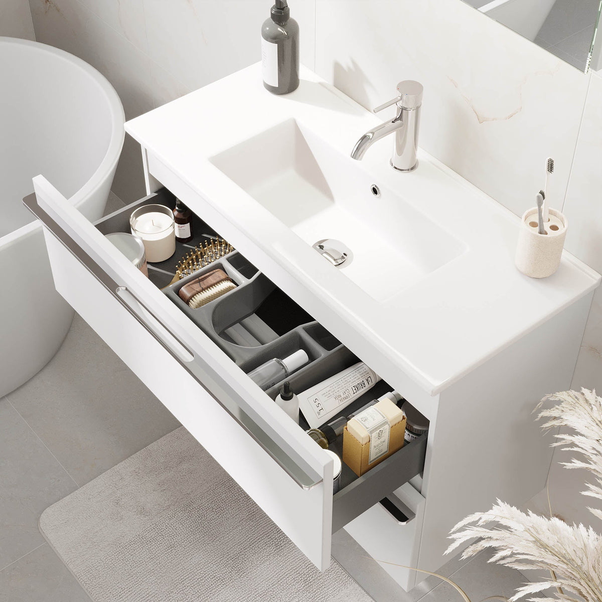 Verdal, Furniture Set - Code, White Mat - 60 cm - MASTERSTORE - 8595677150704 - Furniture Set - Code - 70 - 060 - 70 - 01 - 31 - 8595677150704