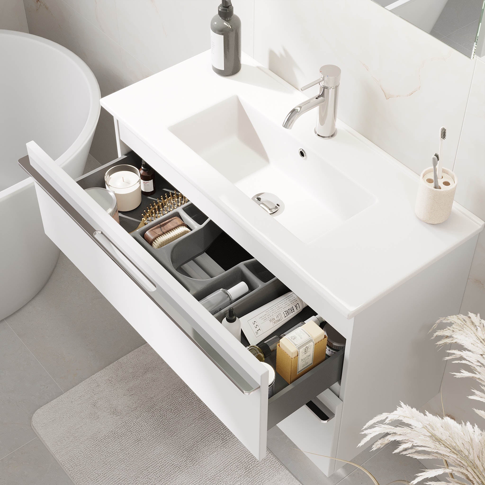 Verdal, Furniture Set - Code, White Mat - 81 cm - MASTERSTORE - 8595677150780 - Furniture Set - Code - 70 - 080 - 70 - 01 - 31 - 8595677150780