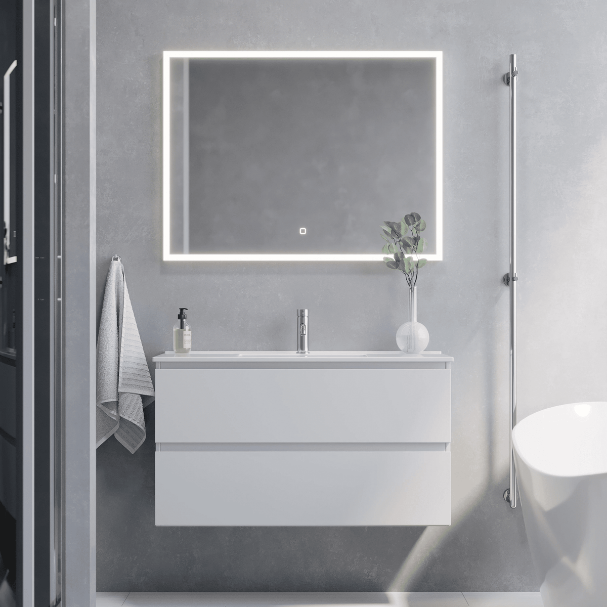 Sandshamn, Furniture Set - Basin & Cabinet, White Mat - 60 cm - MASTERSTORE - 8595677150902 - Furniture Set - Code - 73-060-70-01-30 - 8595677150902