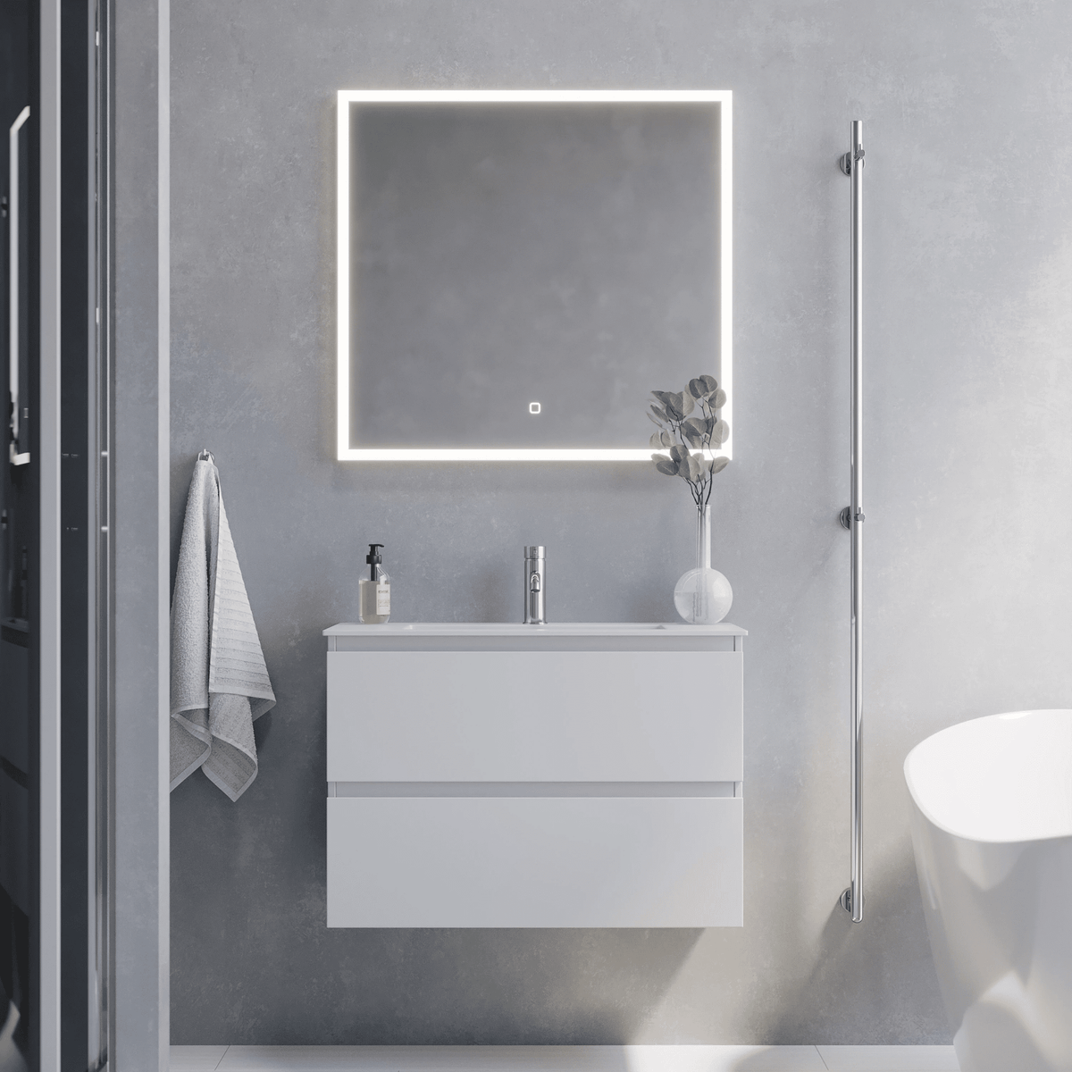 Sandshamn, Furniture Set - Basin & Cabinet, White Mat - 80 cm - MASTERSTORE - 8595677150933 - Furniture Set - Code - 73-080-70-01-30 - 8595677150933