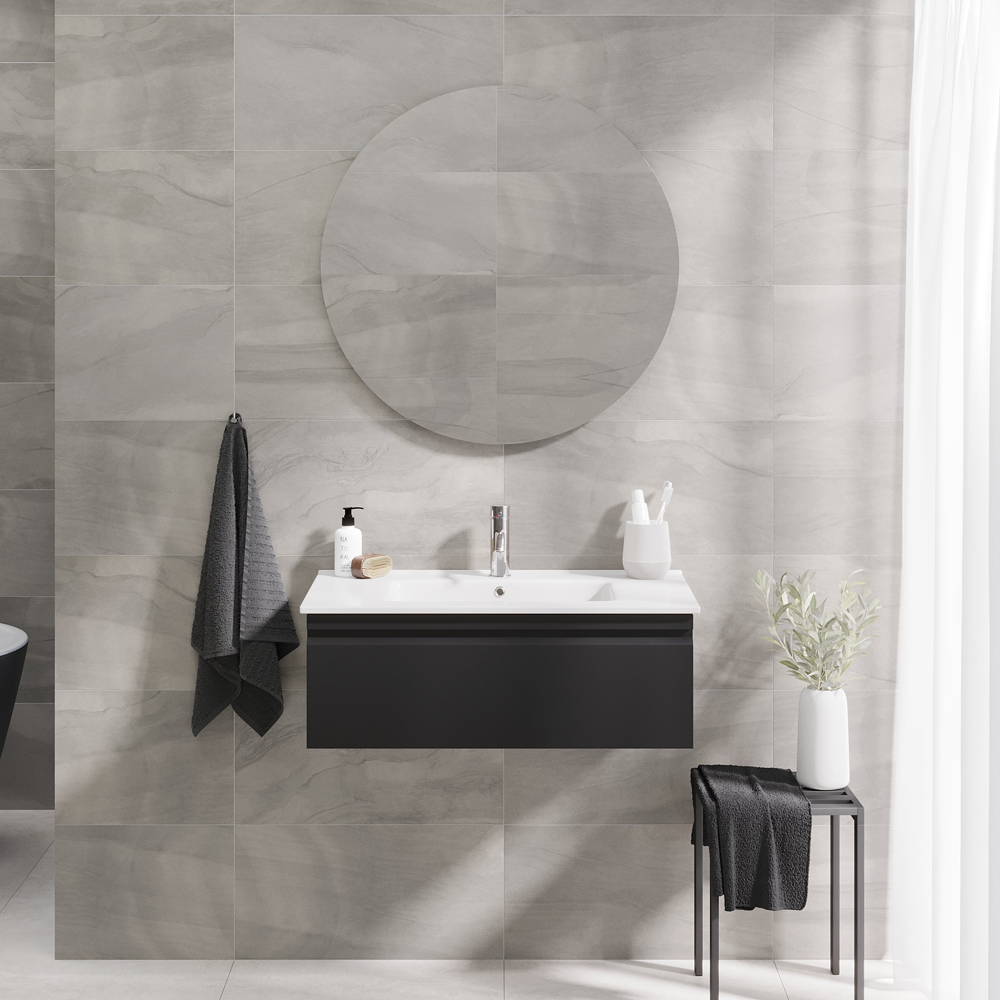 Kuberg Compact Badrumsmöbel, Svart Matt