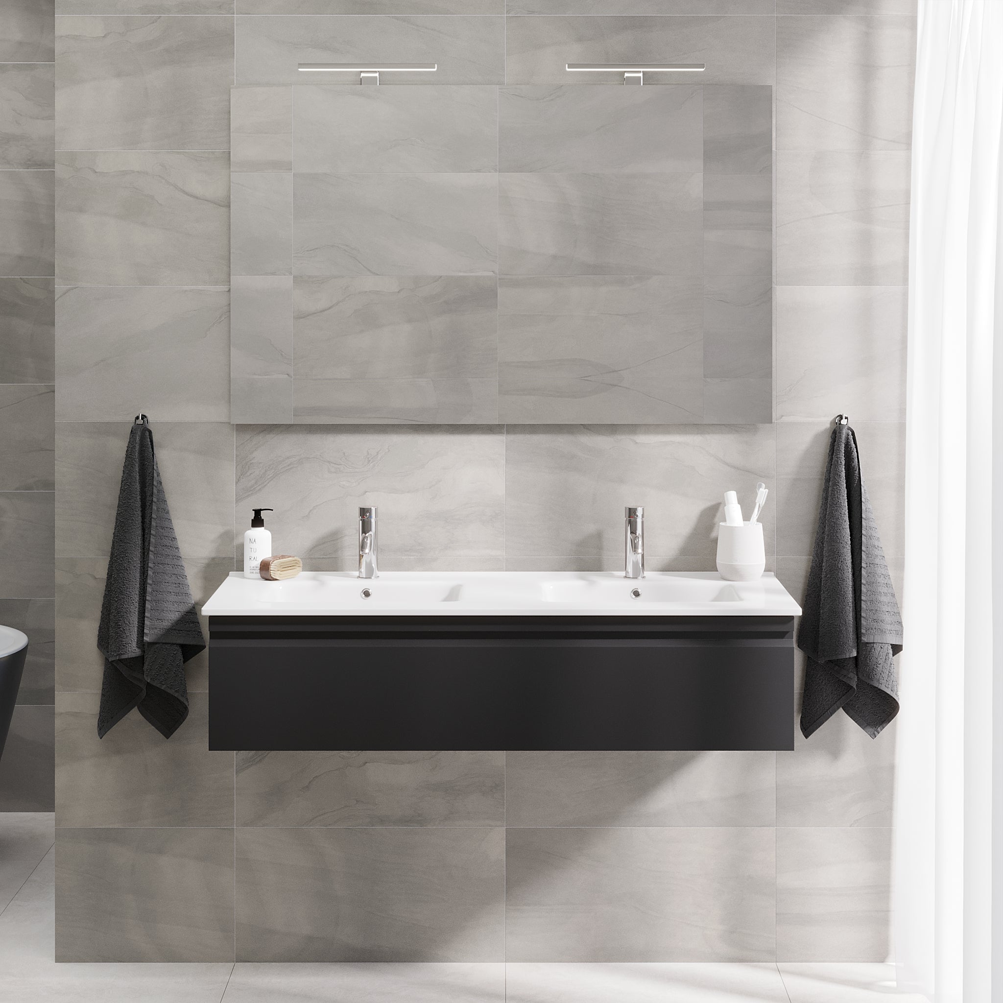 Kuberg Compact Badrumsmöbel, Svart Matt