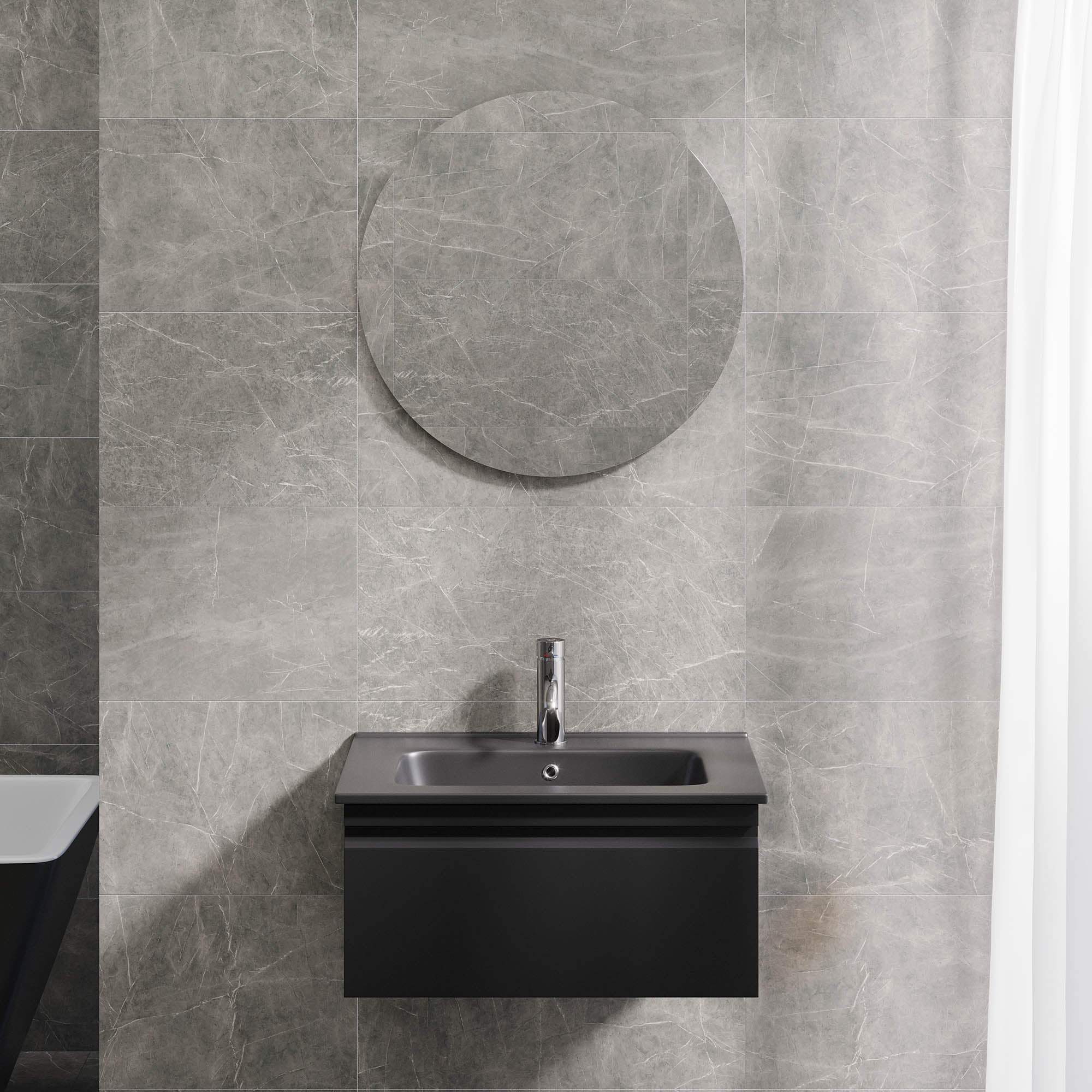 Kuberg Kompakt Badrummöbel, Svart Matt