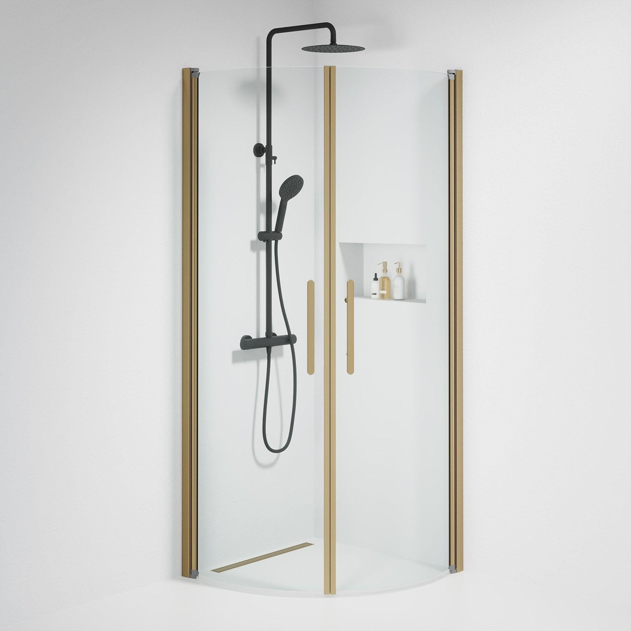 Round - Clear, Shower Enclosure Set - Code, Clear/Bronze - 70 cm - MASTERSTORE - 8595677155099 - Shower Enclosure Set - Code - 35 - 701 - 70 - 50 - 00 - 8595677155099