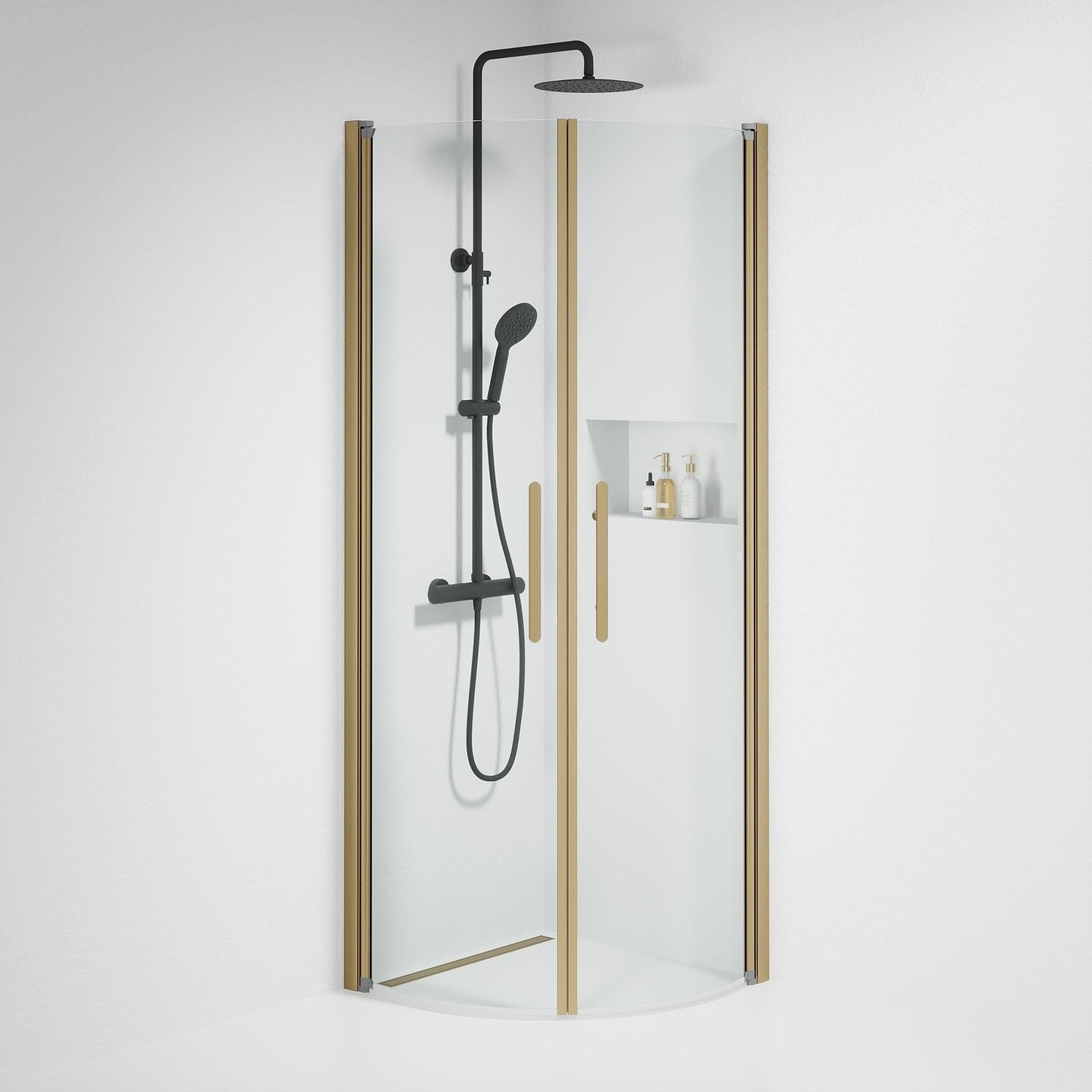 Round - Clear, Shower Enclosure Set - Code, Clear/Bronze - 80 cm - MASTERSTORE - 8595677155105 - Shower Enclosure Set - Code - 35 - 808 - 70 - 50 - 00 - 8595677155105