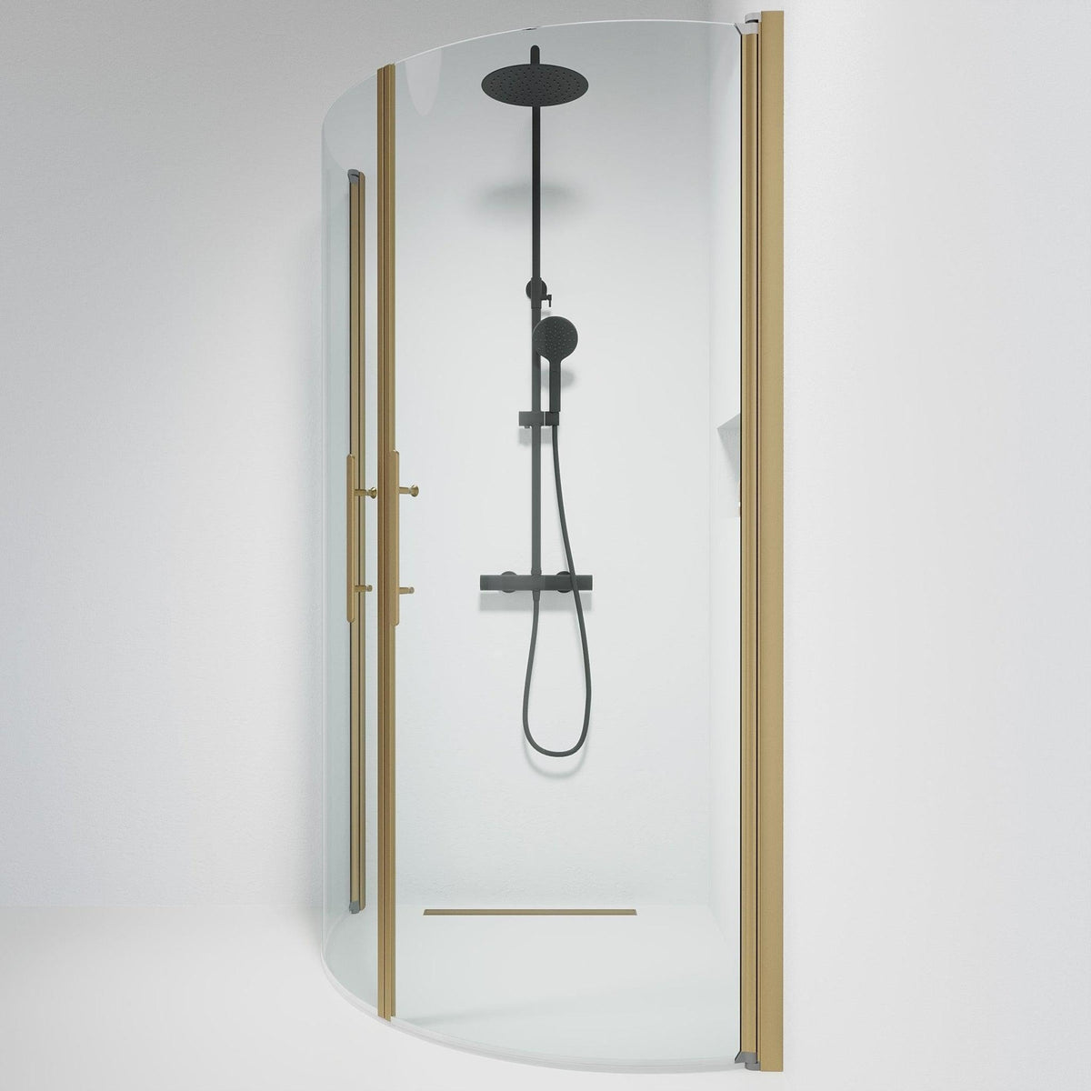 Round - Clear, Shower Enclosure Set - Code, Clear/Bronze - 80 cm - MASTERSTORE - 8595677155105 - Shower Enclosure Set - Code - 35 - 808 - 70 - 50 - 00 - 8595677155105
