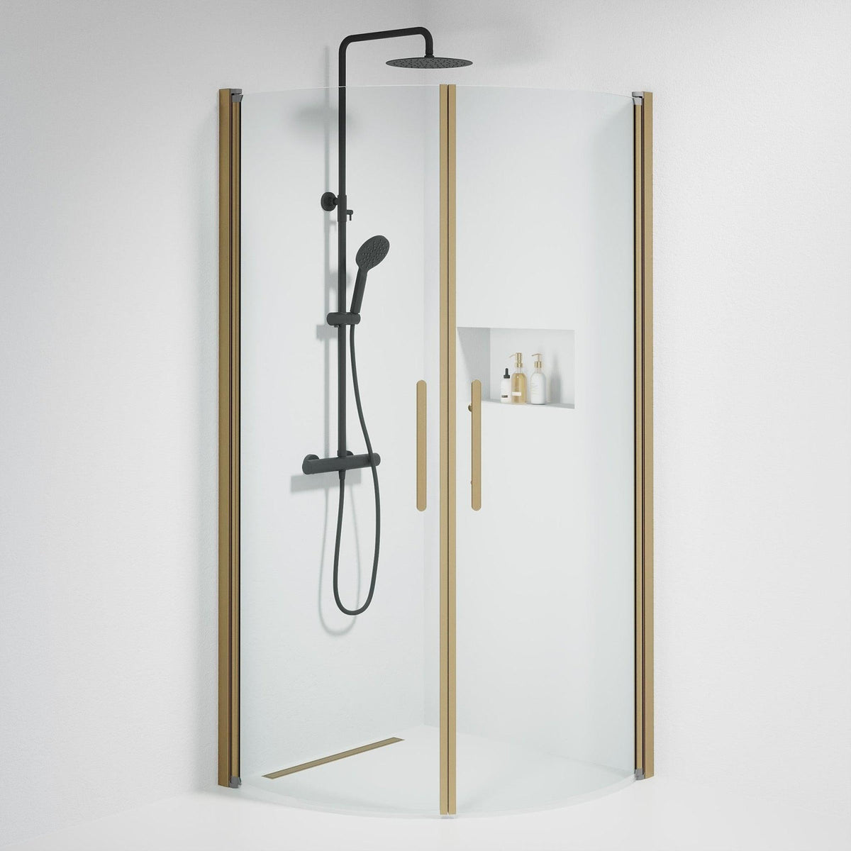 Round - Clear, Shower Enclosure Set - Code, Clear/Bronze - 80 cm - MASTERSTORE - 8595677155112 - Shower Enclosure Set - Code - 35 - 809 - 70 - 50 - 00 - 8595677155112