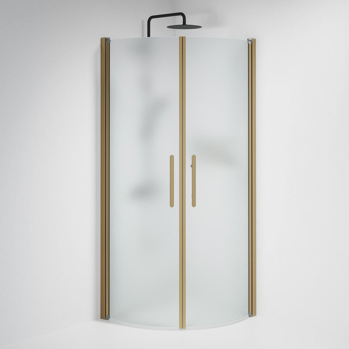 Round - Frosted, Shower Enclosure Set - Code, Matt/Bronze - 70 cm - MASTERSTORE - 8595677155198 - Shower Enclosure Set - Code - 35 - 701 - 70 - 55 - 00 - 8595677155198